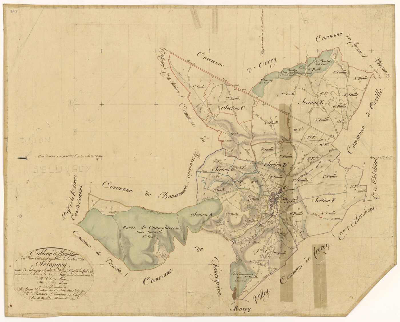 Selongey - Tableau d'assemblage - 3 P PLAN 599/1