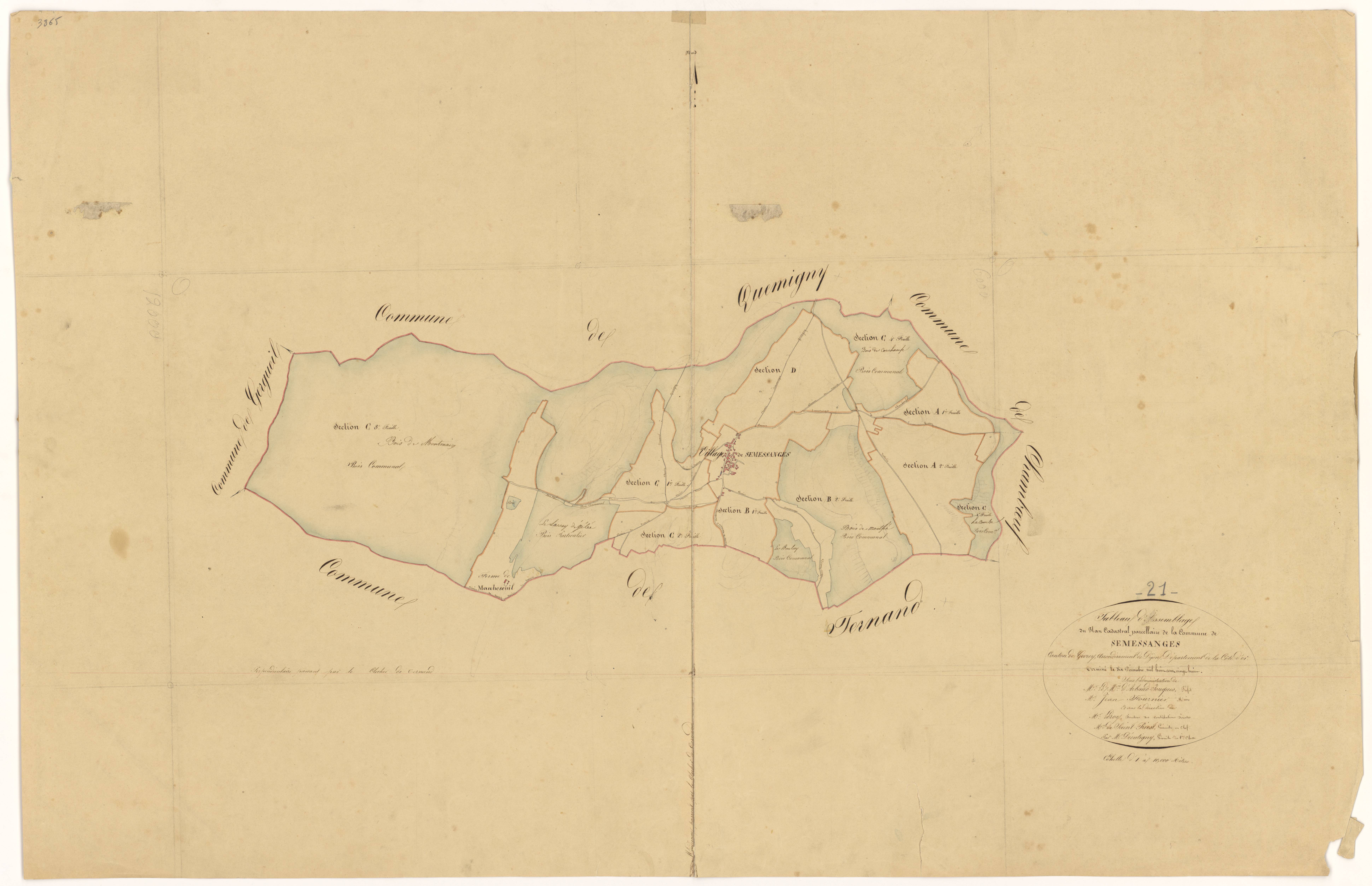 Semezanges - Tableau d'assemblage - 3 P PLAN 601/1