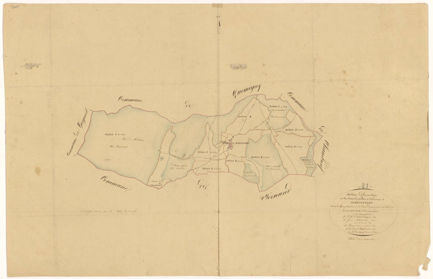 Semezanges - Tableau d'assemblage - 3 P PLAN 601/1