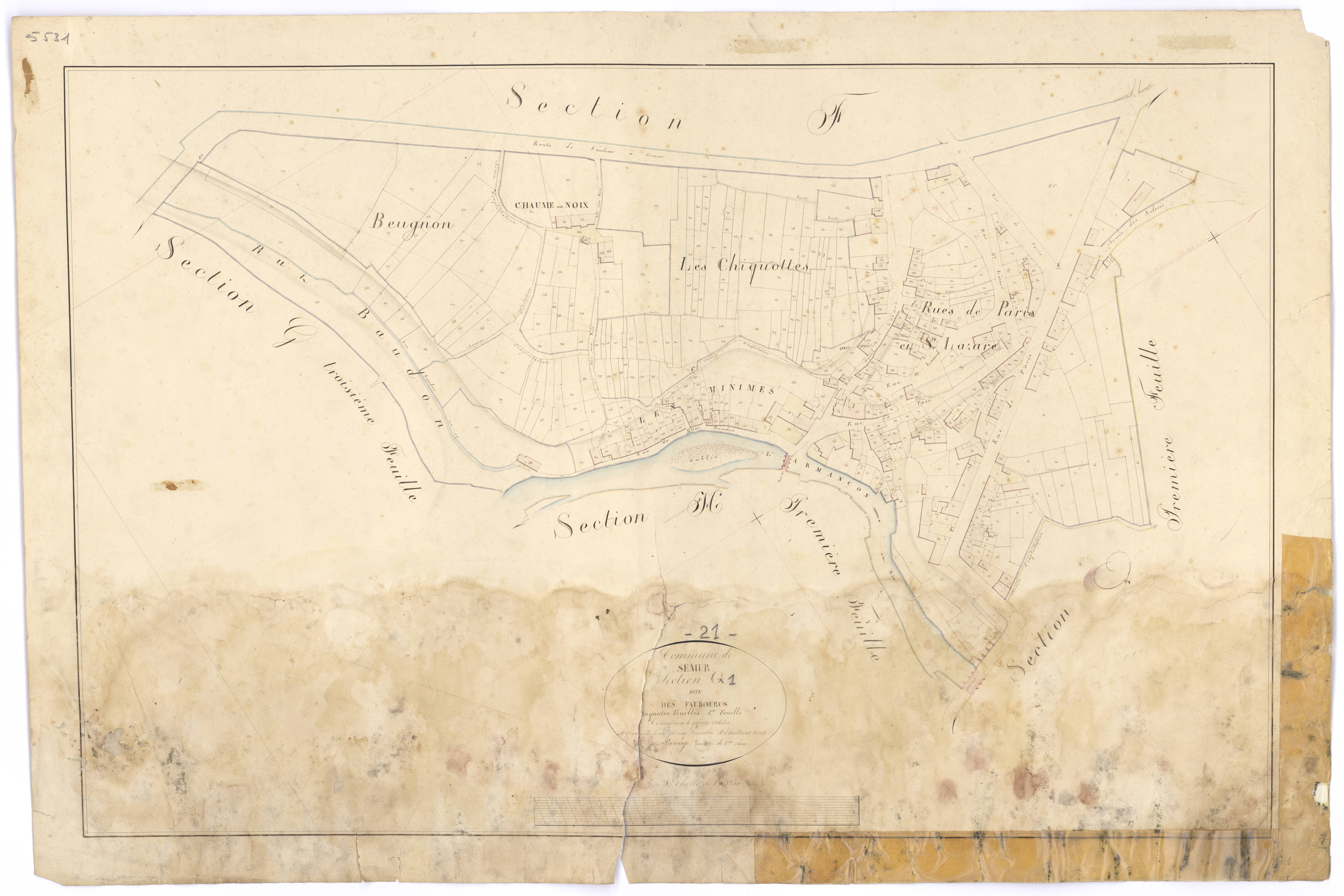Semur-en-Auxois - Section G1 - 3 P PLAN 603/14