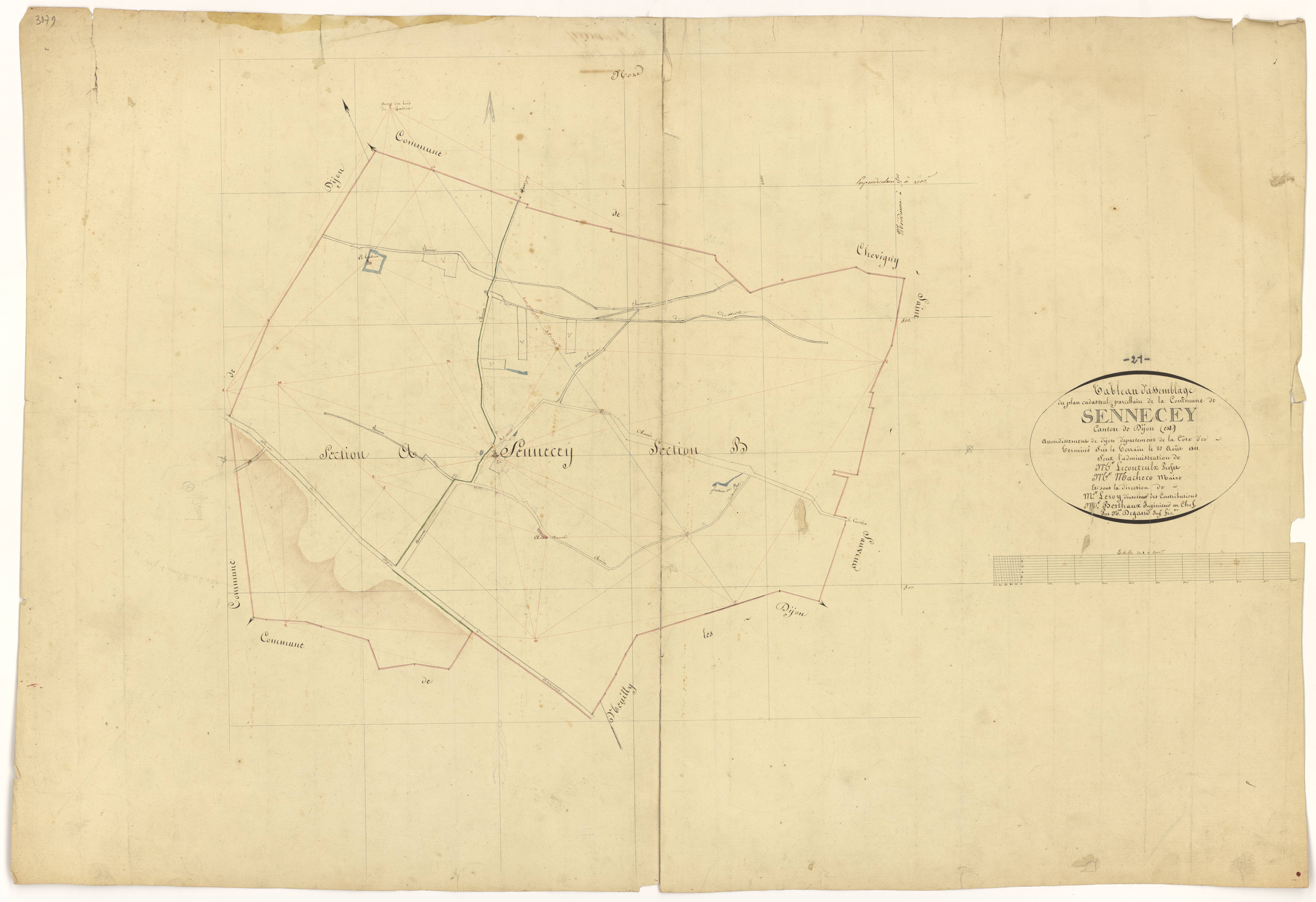 Sennecey-lès-Dijon - Tableau d'assemblage - 3 P PLAN 605/1