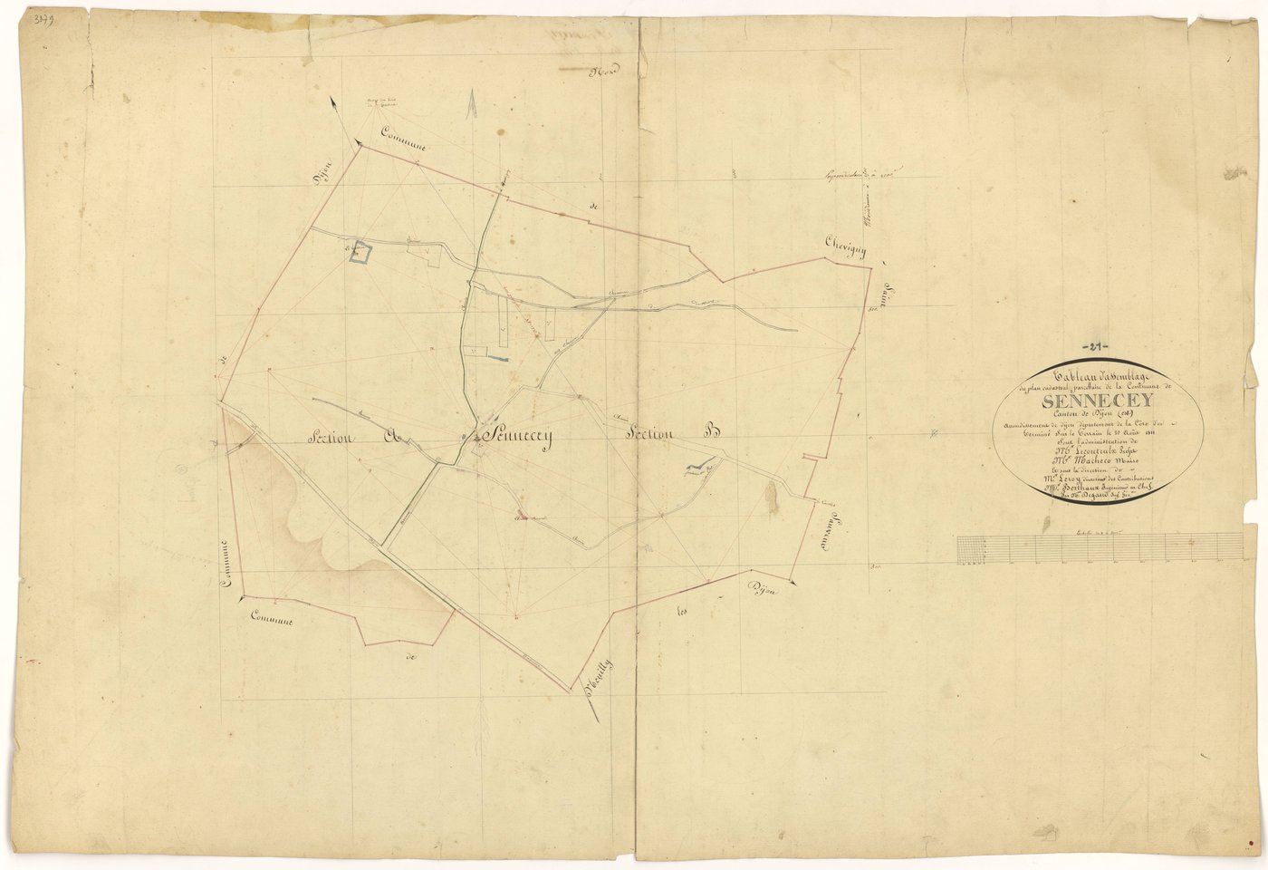 Sennecey-lès-Dijon - Tableau d'assemblage - 3 P PLAN 605/1