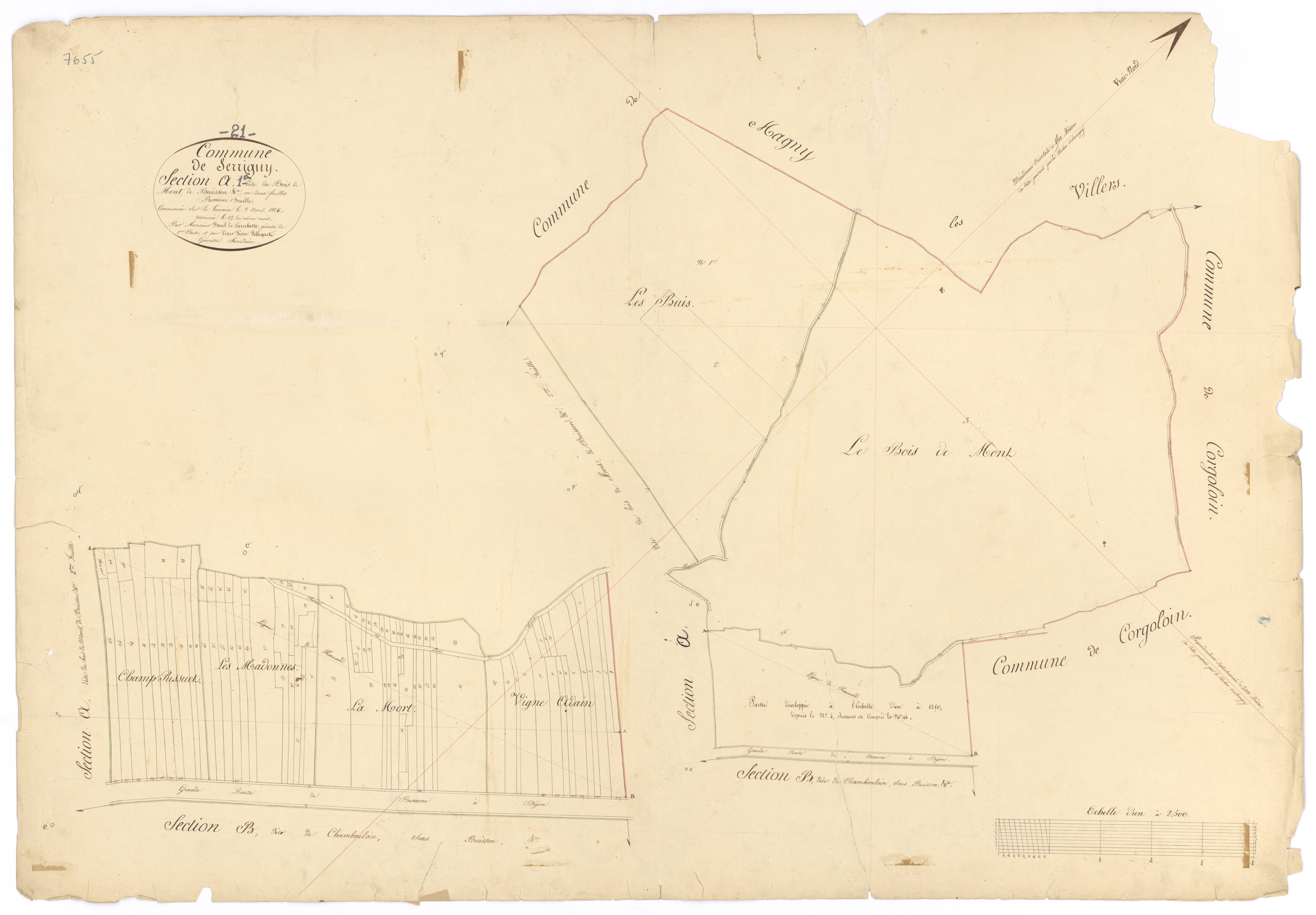 Ladoix-Serrigny - Section A1 - 3 P PLAN 606/2