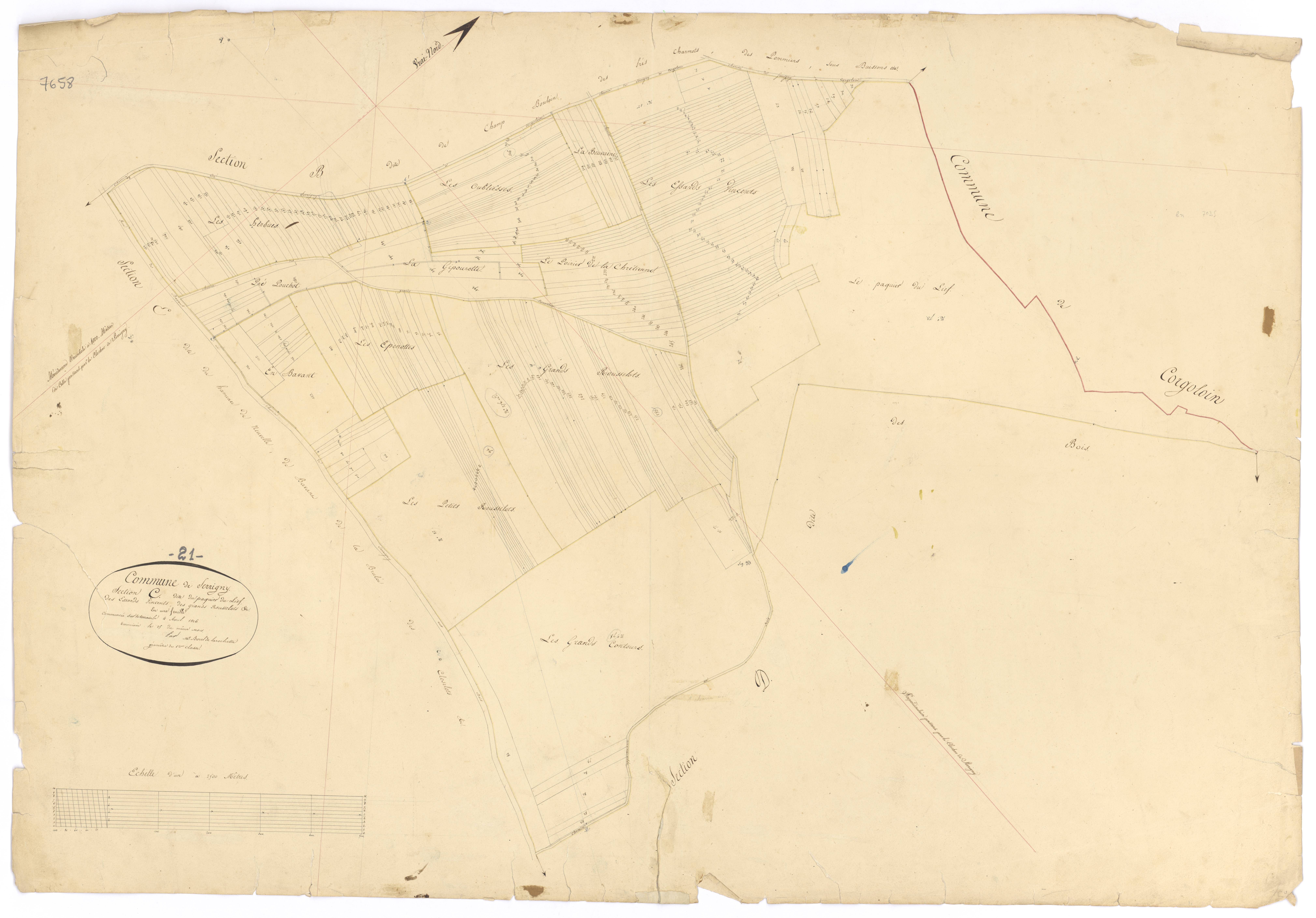 Ladoix-Serrigny - Section C - 3 P PLAN 606/5
