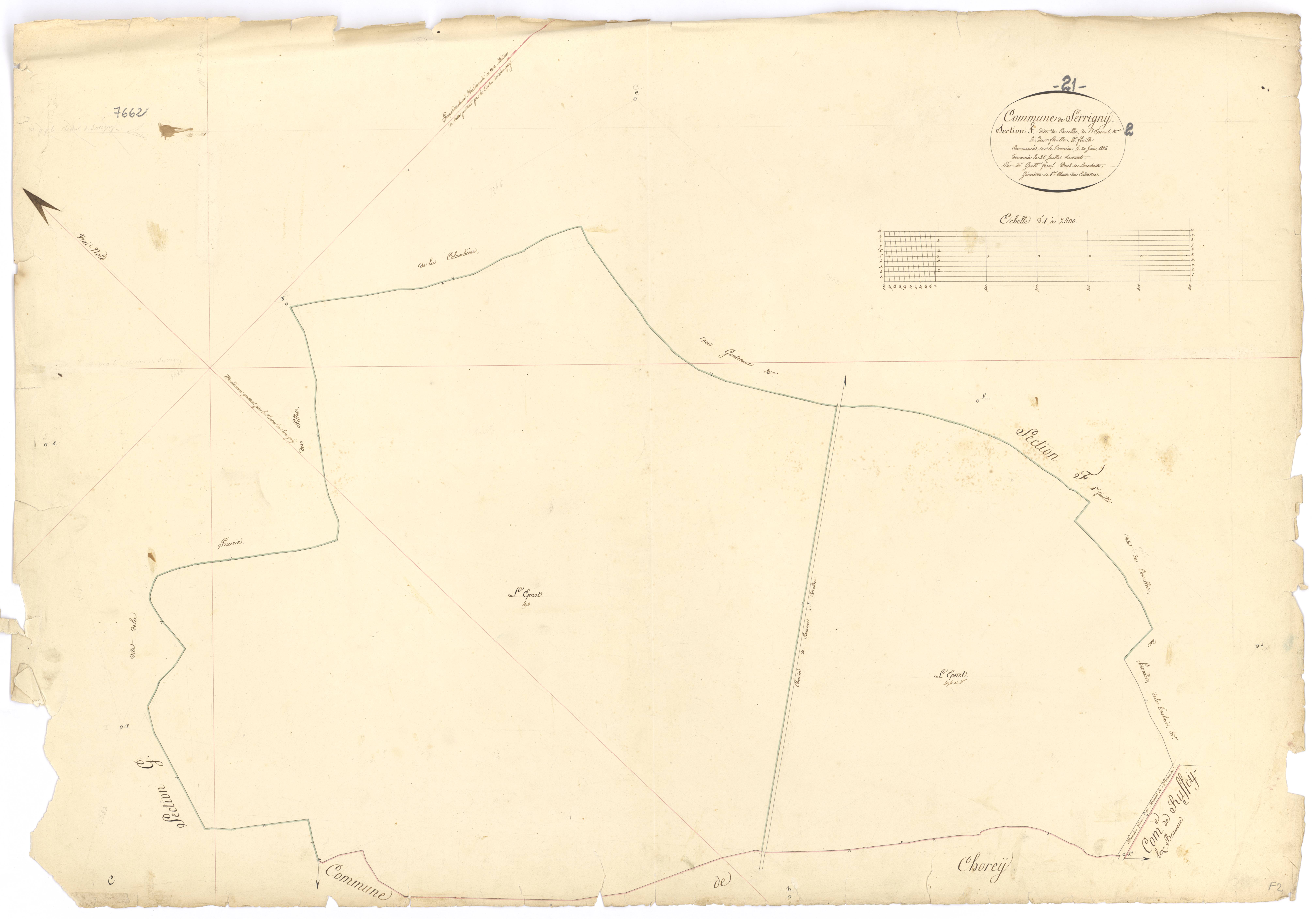 Ladoix-Serrigny - Section F2 - 3 P PLAN 606/9