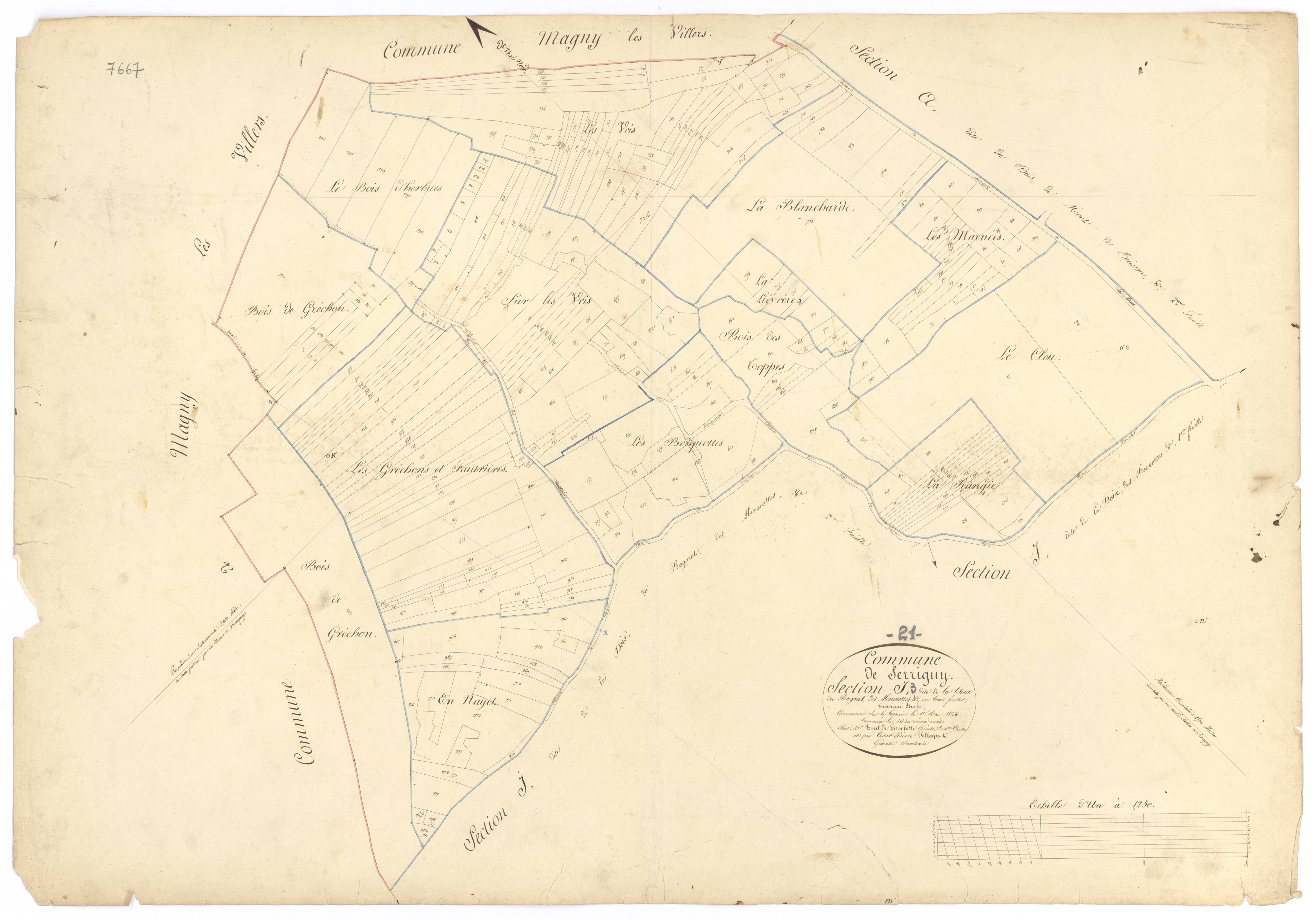 Ladoix-Serrigny - Section I3 - 3 P PLAN 606/14
