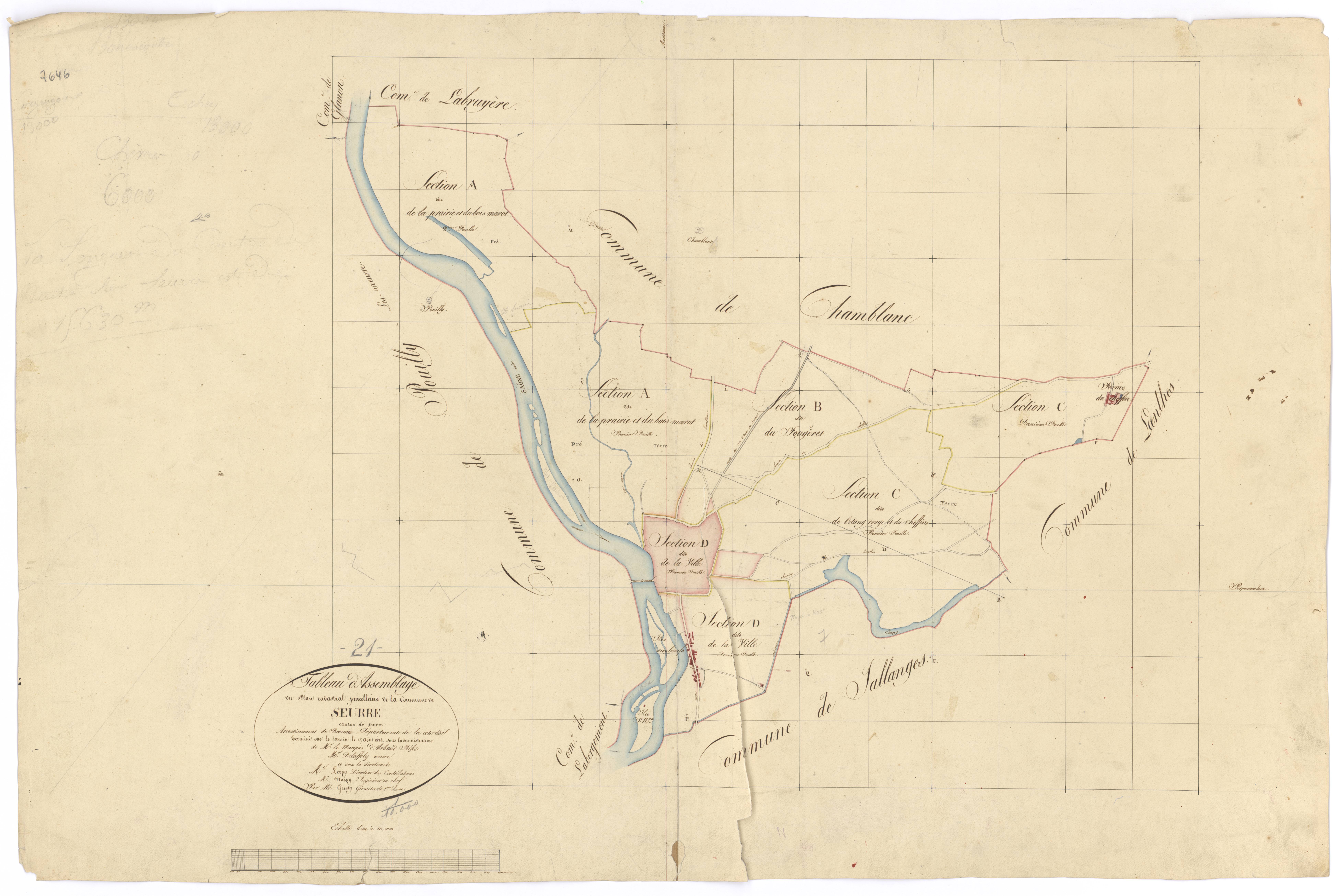 Seurre - Tableau d'assemblage - 3 P PLAN 607/1