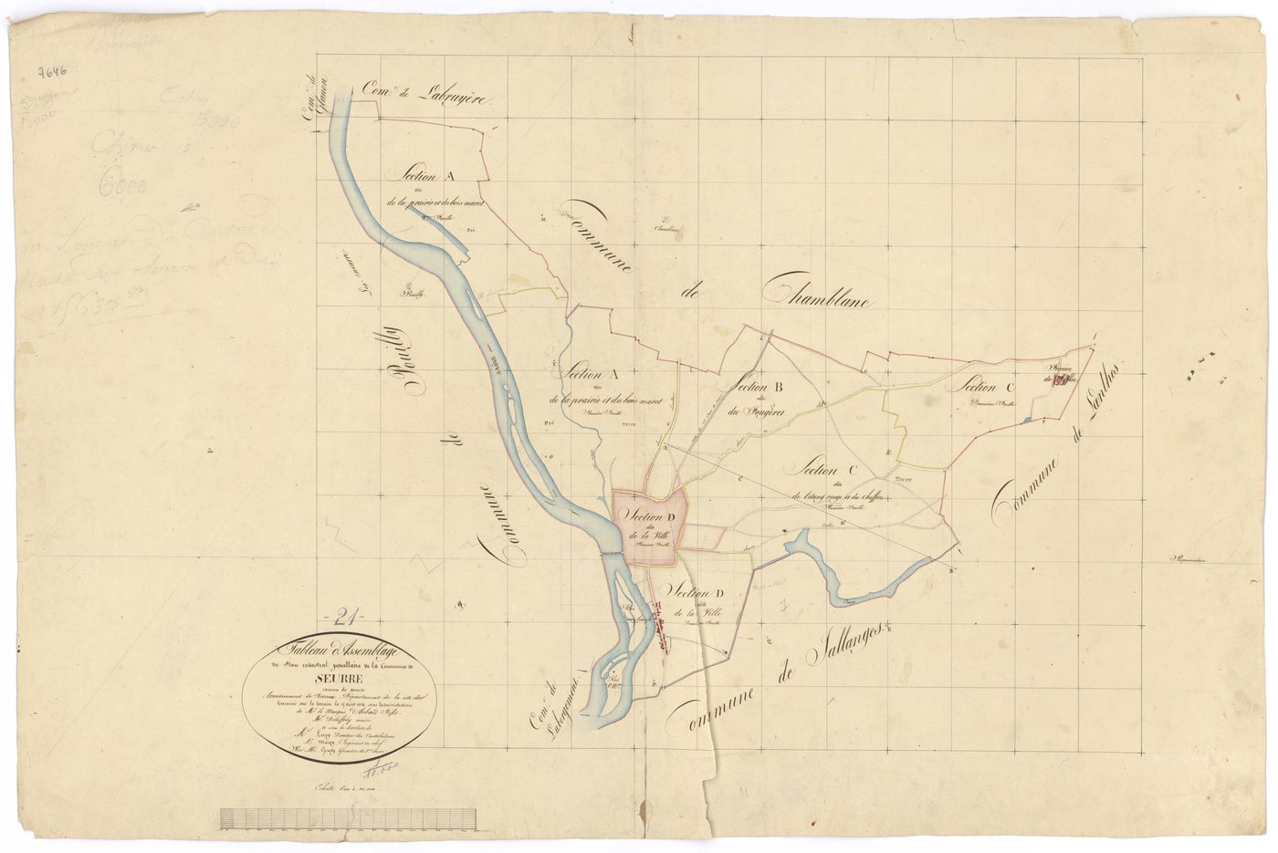 Seurre - Tableau d'assemblage - 3 P PLAN 607/1