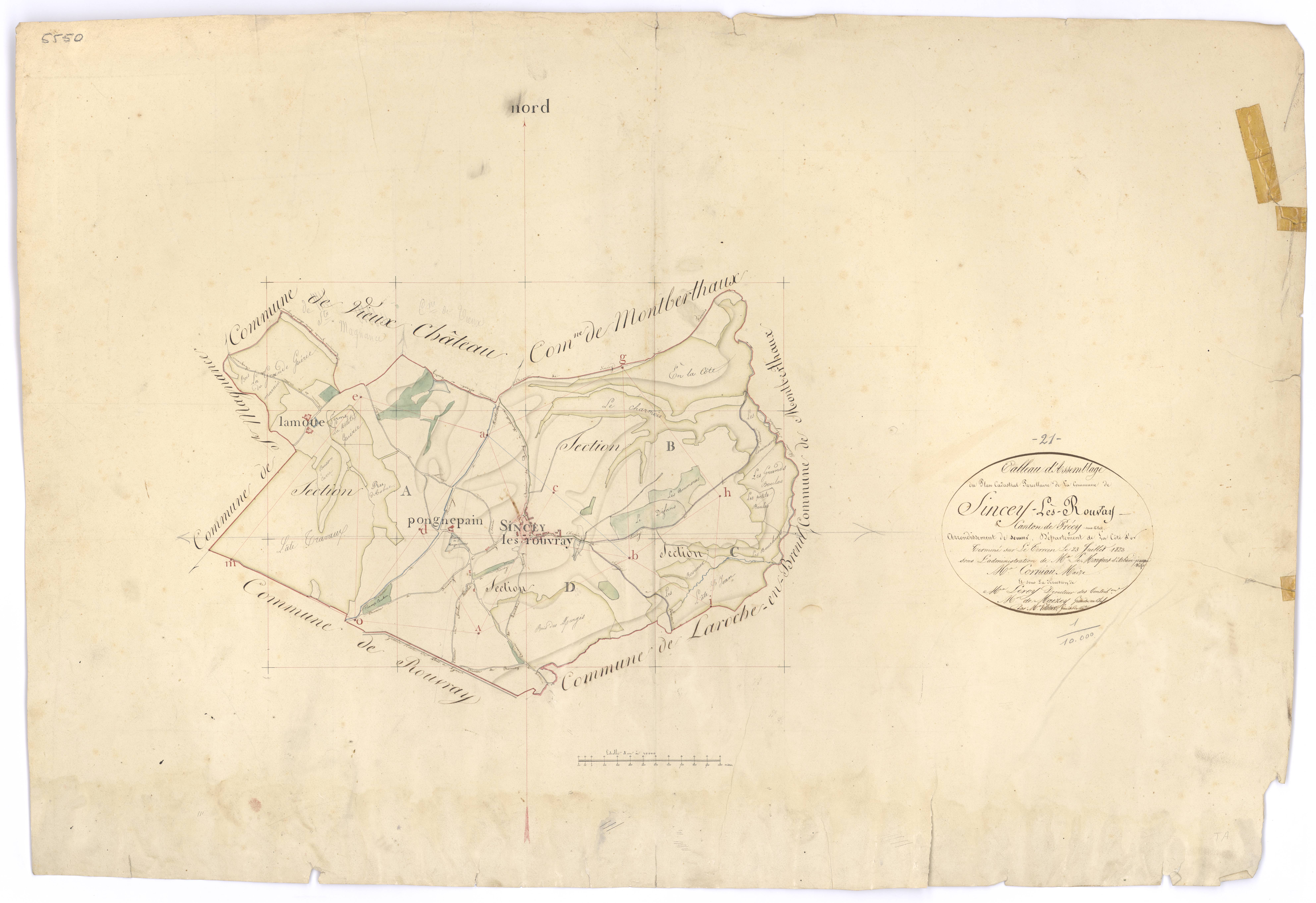 Sincey-lès-Rouvray - Tableau d'assemblage - 3 P PLAN 608/1