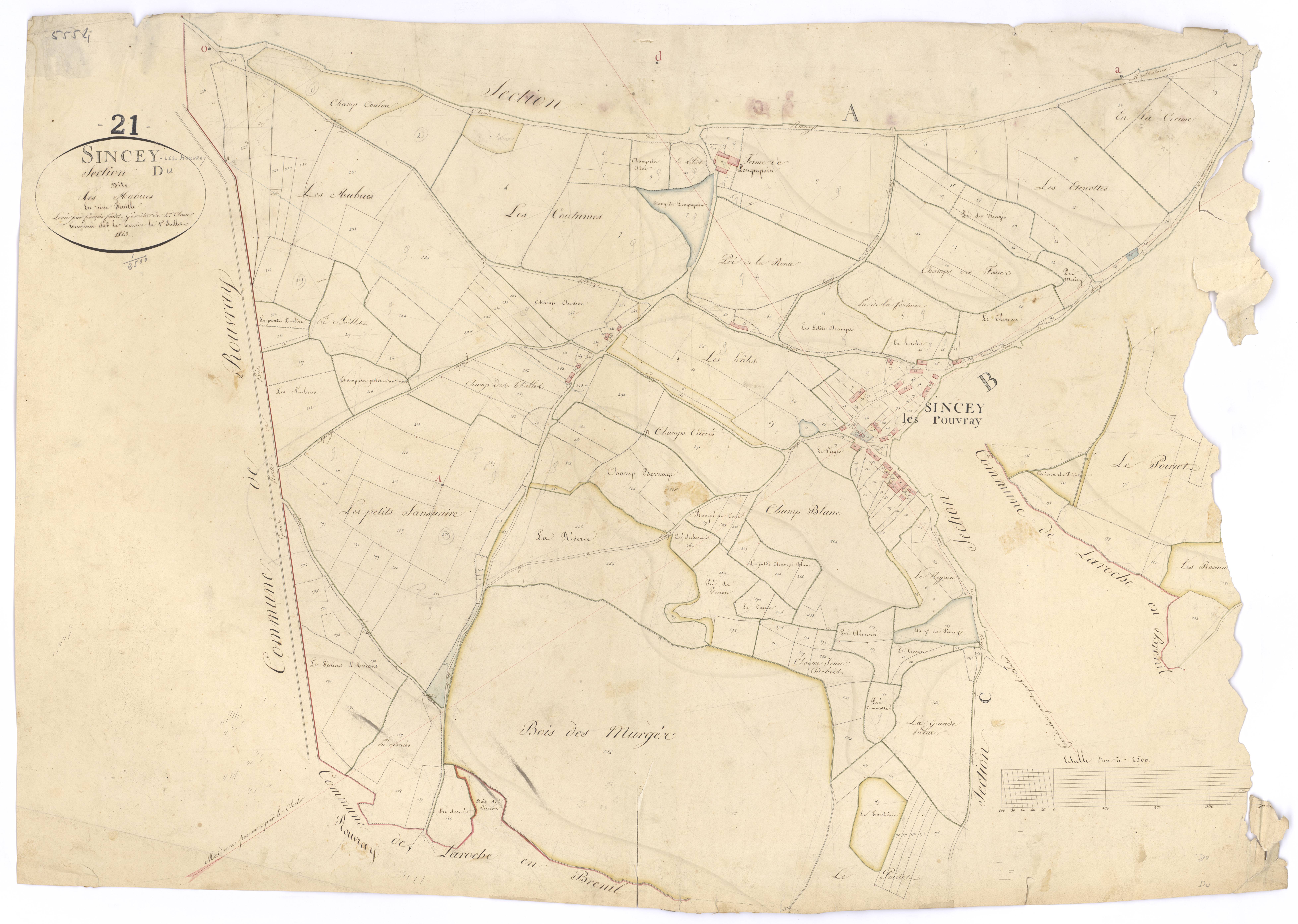 Sincey-lès-Rouvray - Section D - 3 P PLAN 608/5