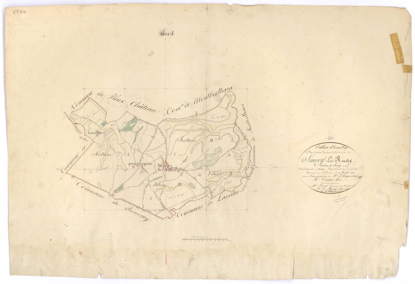 Sincey-lès-Rouvray - Tableau d'assemblage - 3 P PLAN 608/1