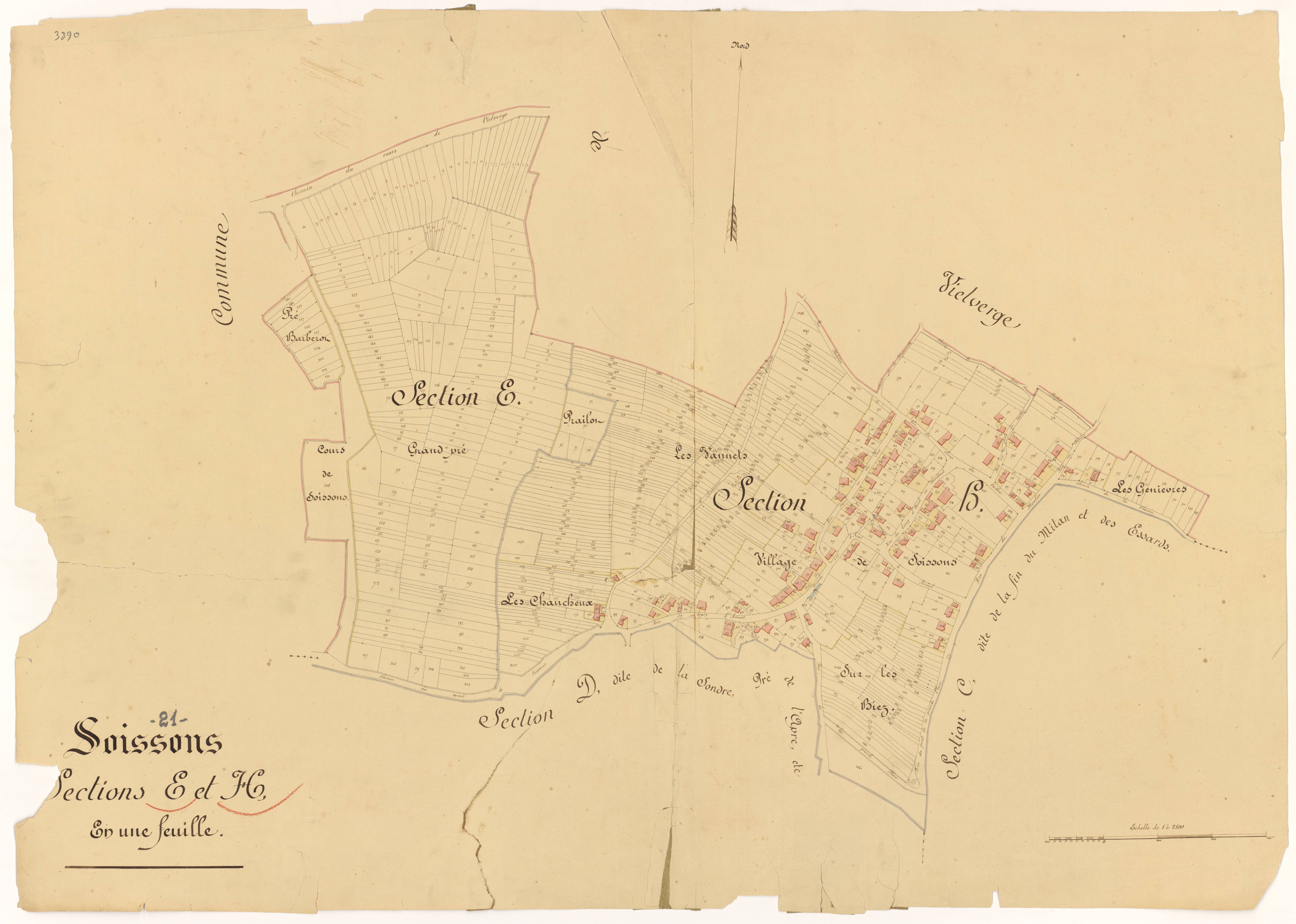 Soissons-sur-Nacey - Sections E et H - 3 P PLAN 610/5