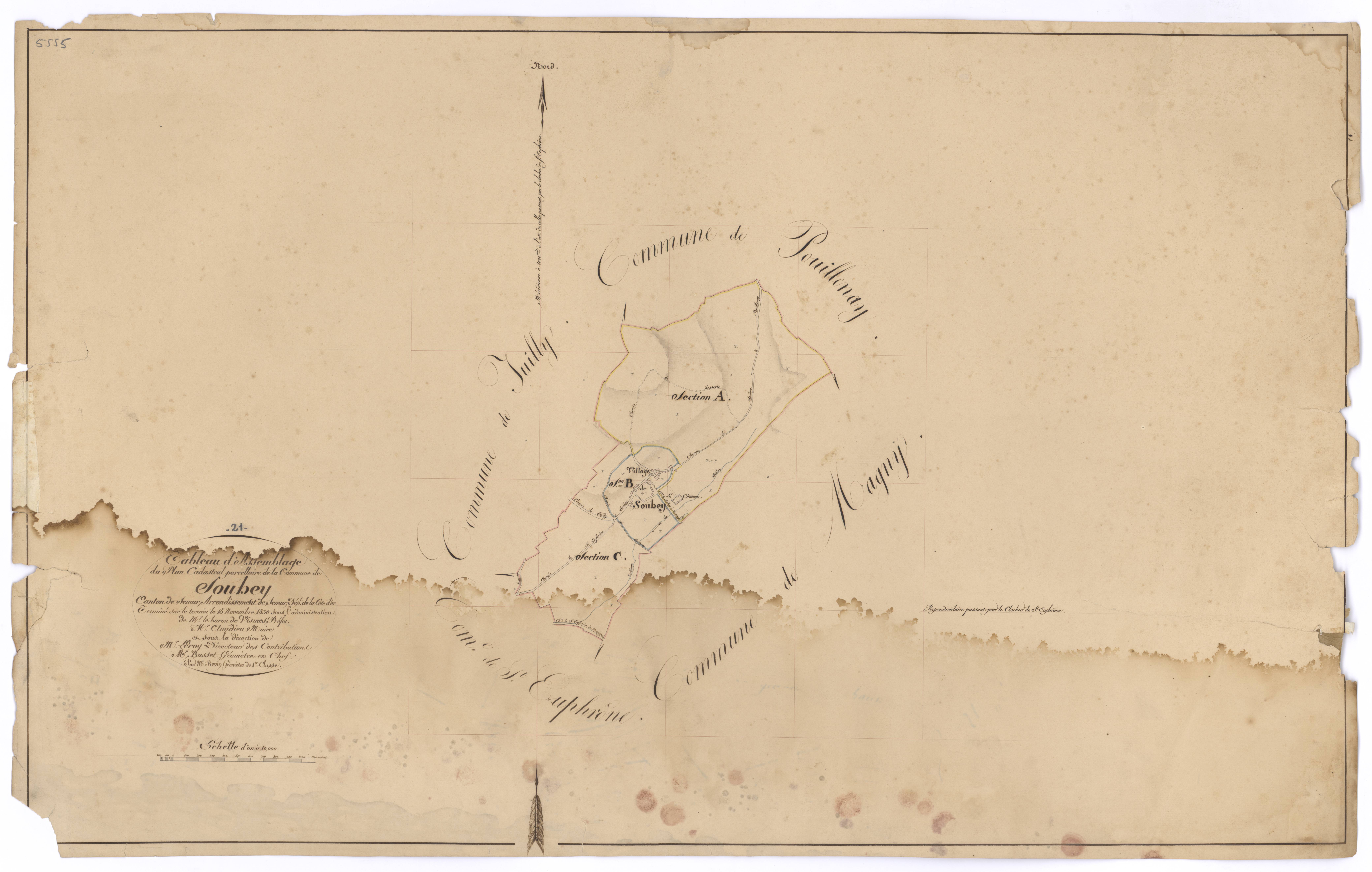Souhey - Tableau d'assemblage - 3 P PLAN 612/1