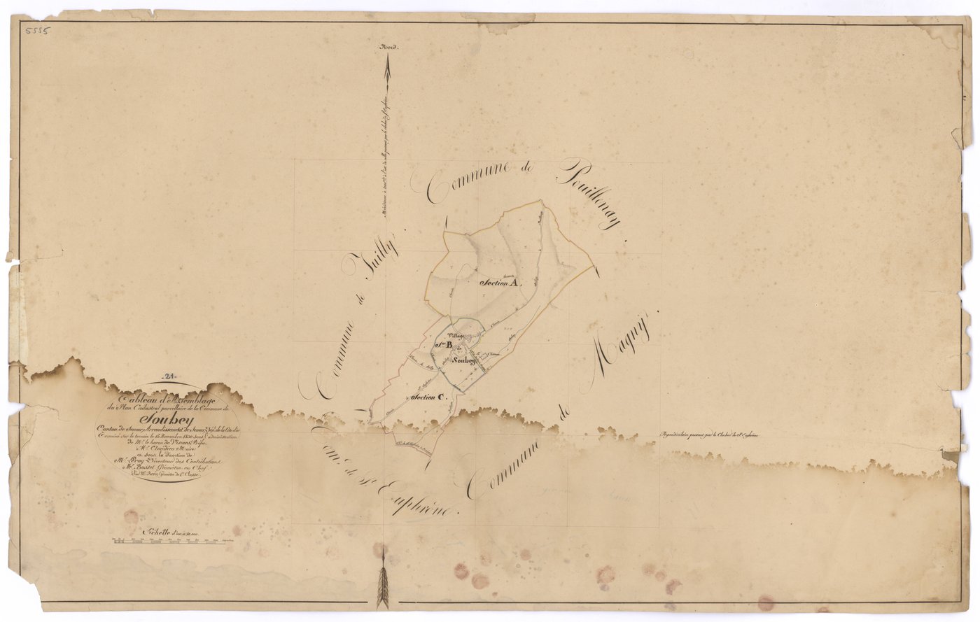 Souhey - Tableau d'assemblage - 3 P PLAN 612/1