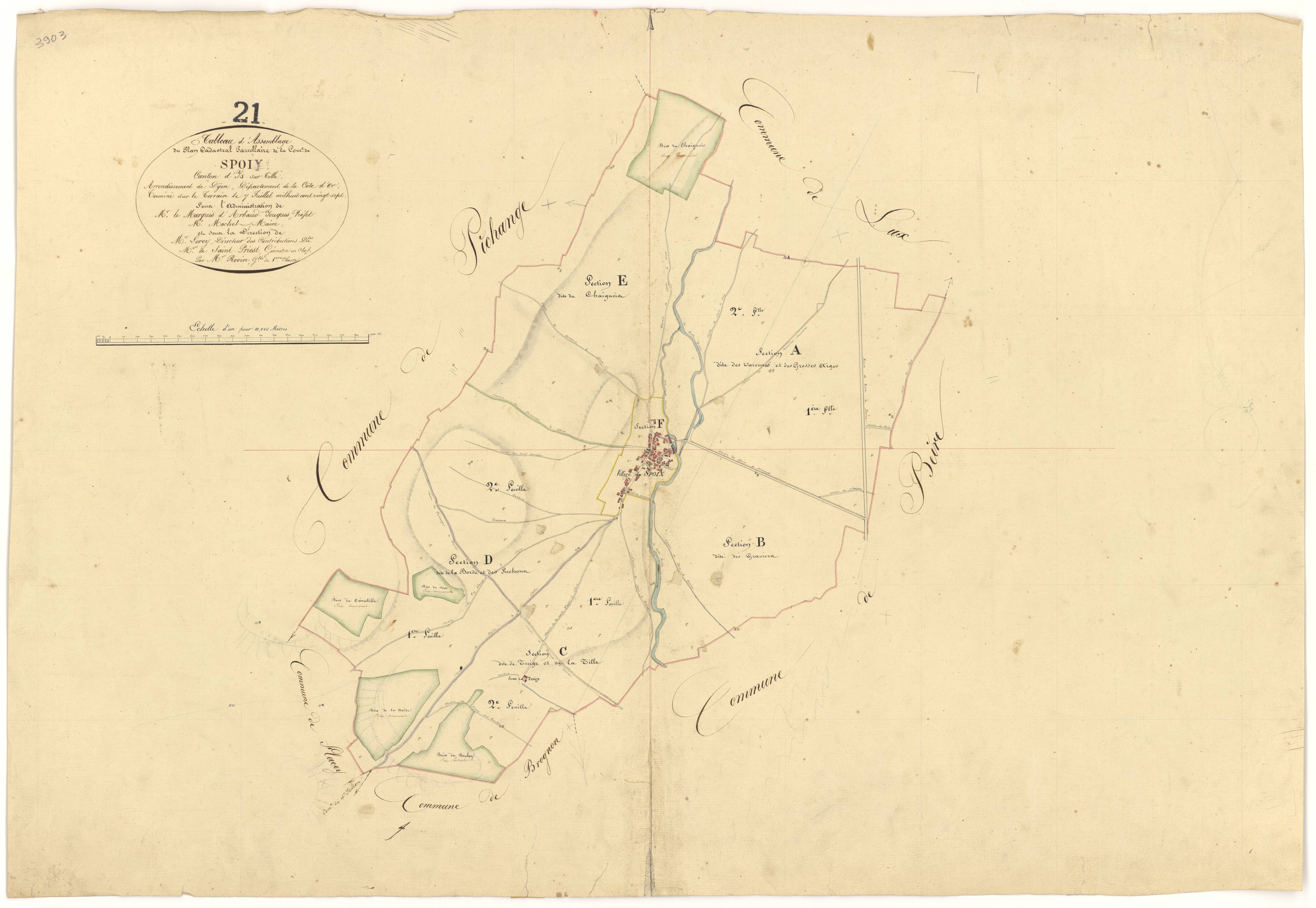 Spoy - Tableau d'assemblage - 3 P PLAN 614/1