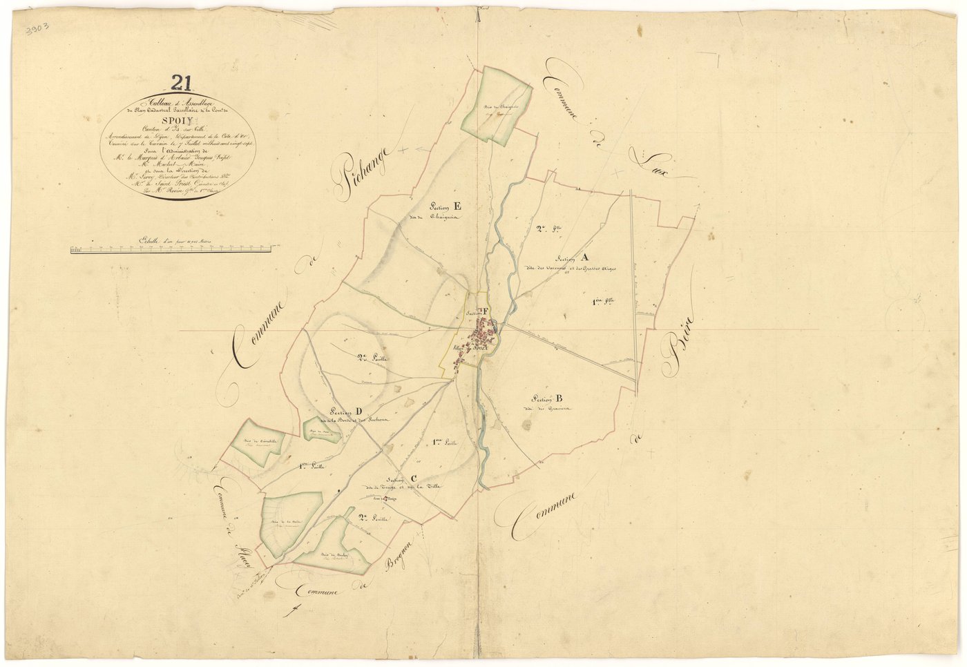 Spoy - Tableau d'assemblage - 3 P PLAN 614/1