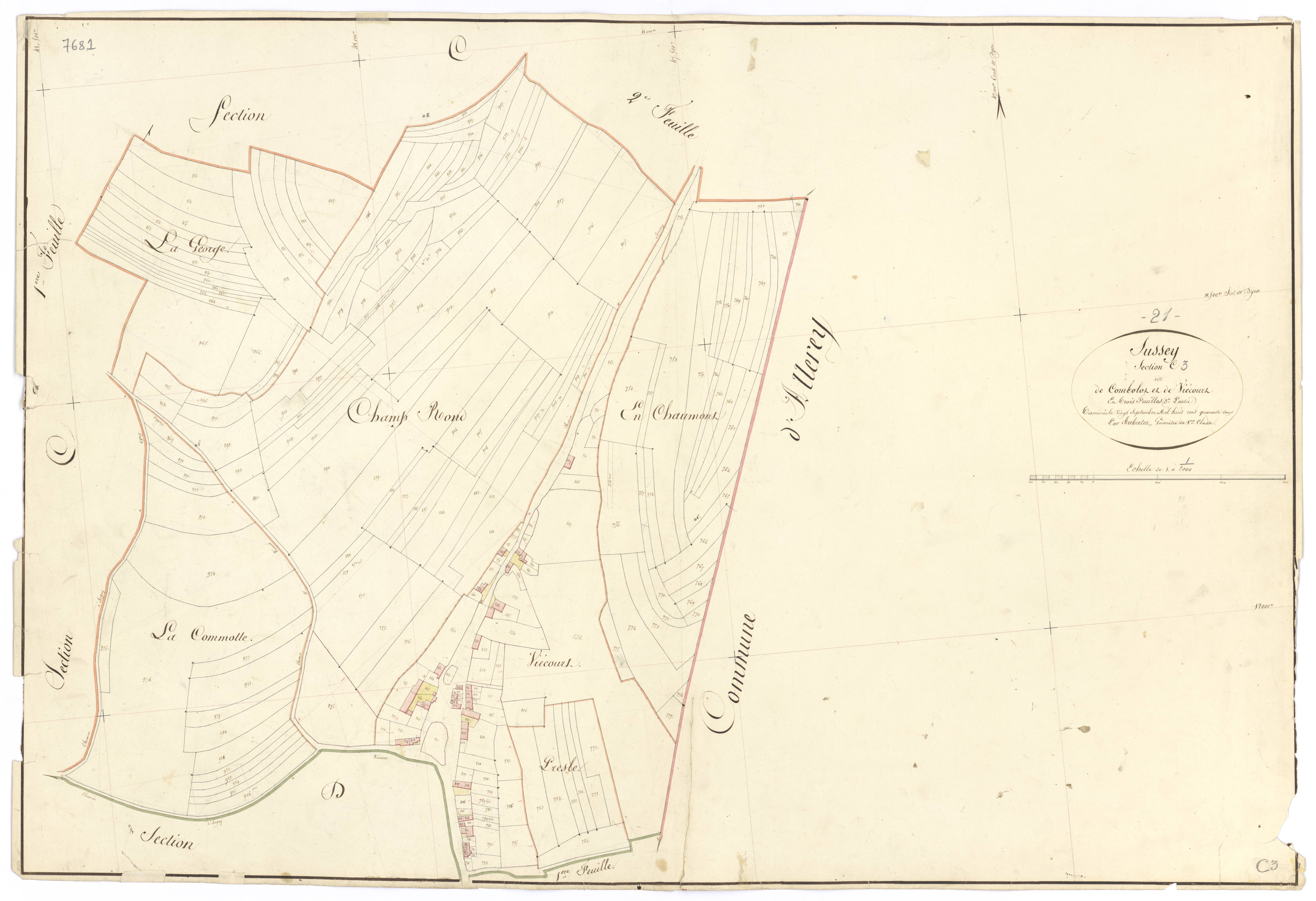 Sussey - Section C3 - 3 P PLAN 615/13