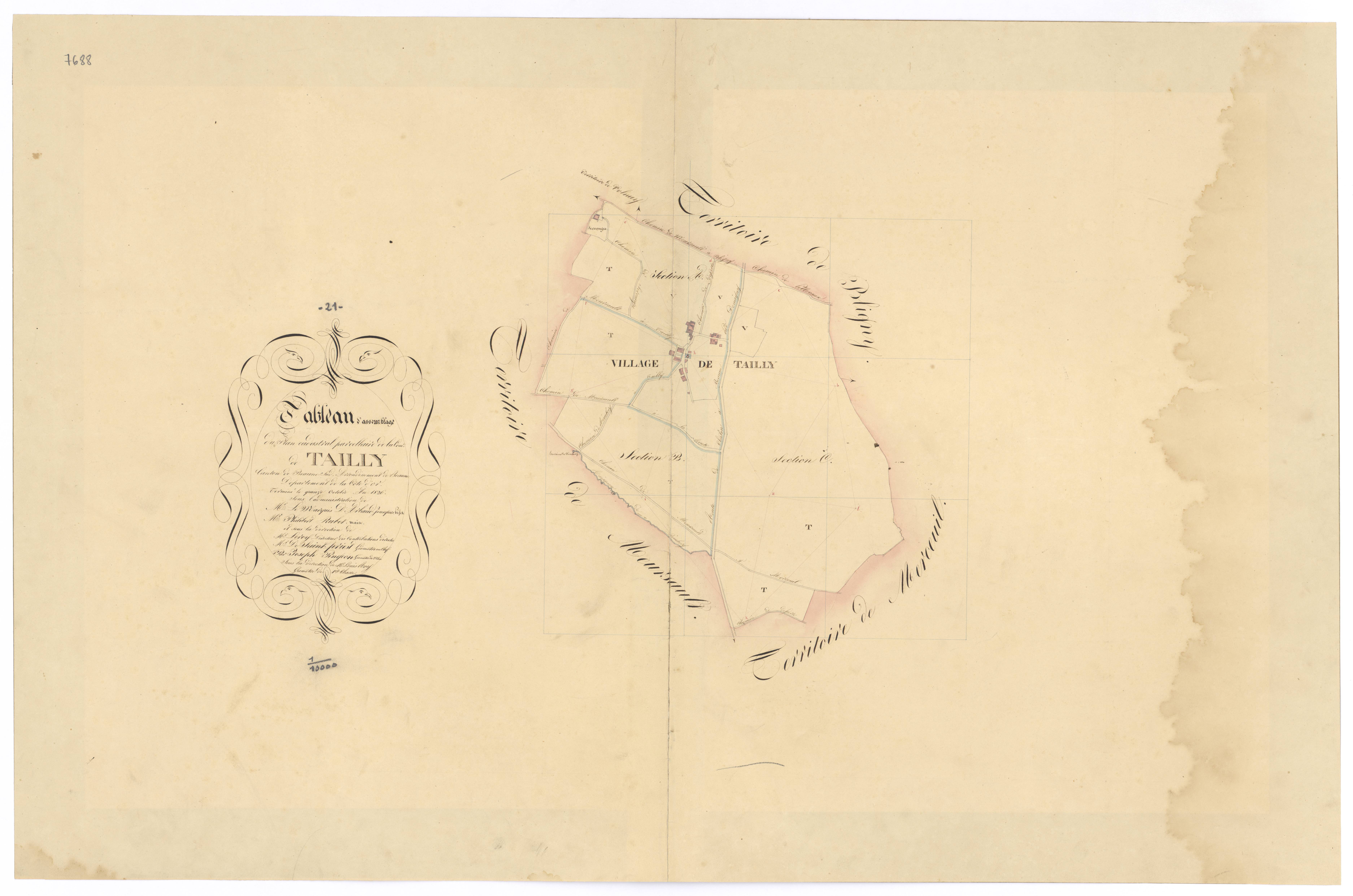 Tailly - Tableau d'assemblage - 3 P PLAN 616/1