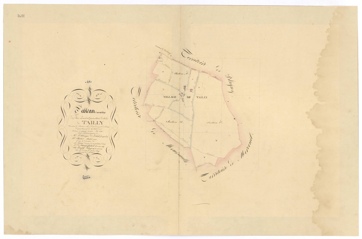 Tailly - Tableau d'assemblage - 3 P PLAN 616/1