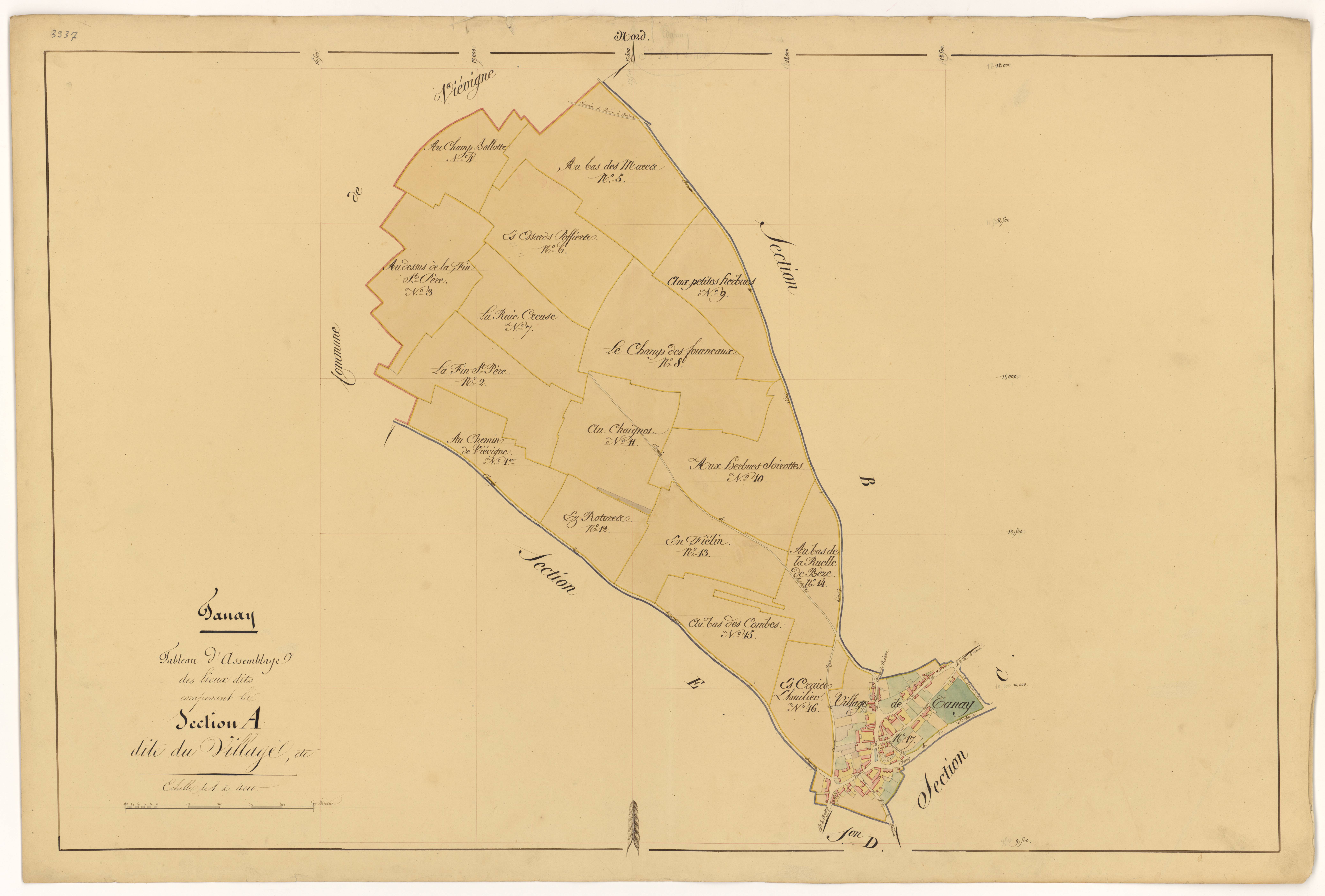 Tanay - Section A (tableau d'assemblage) - 3 P PLAN 619/2