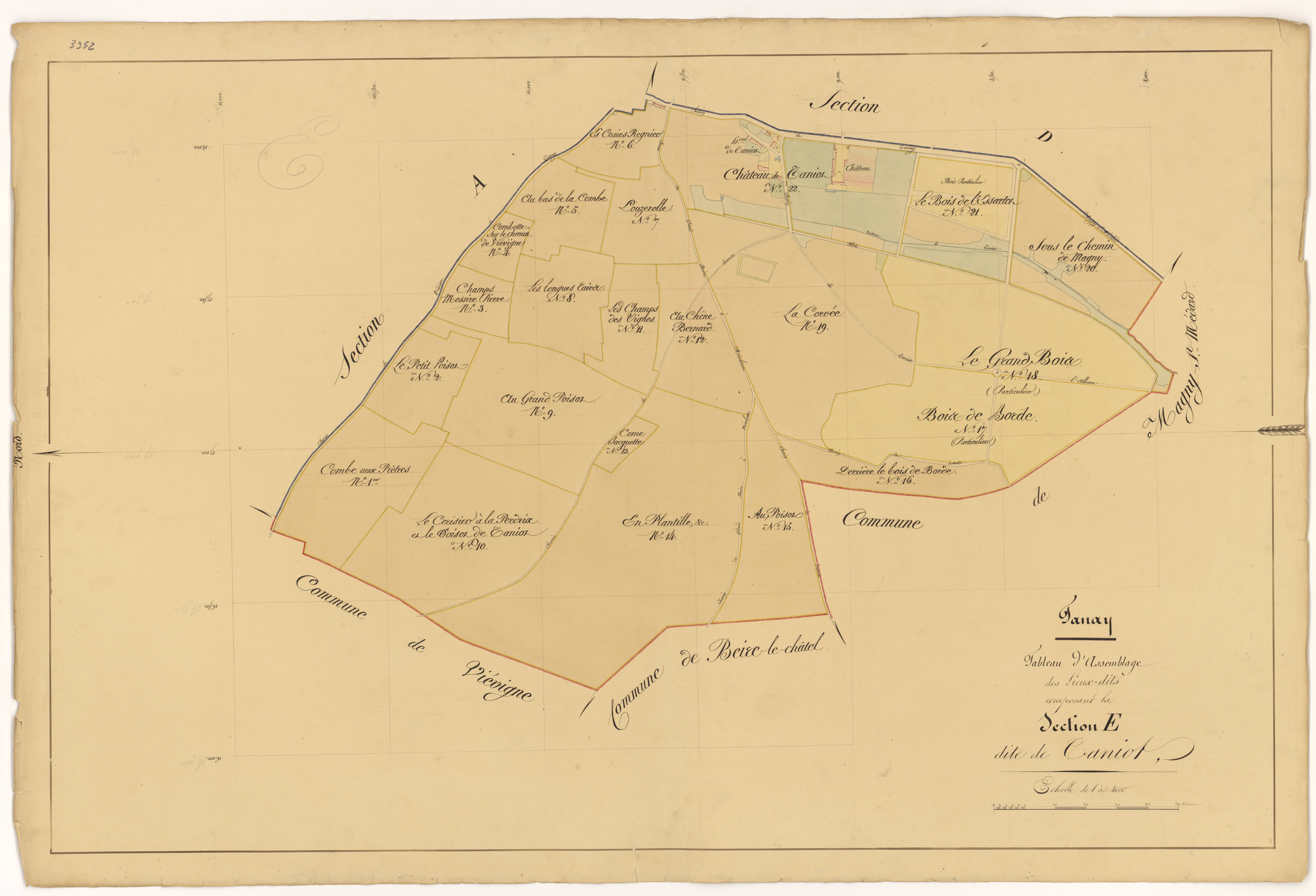 Tanay - Section E (tableau d'assemblage) - 3 P PLAN 619/17