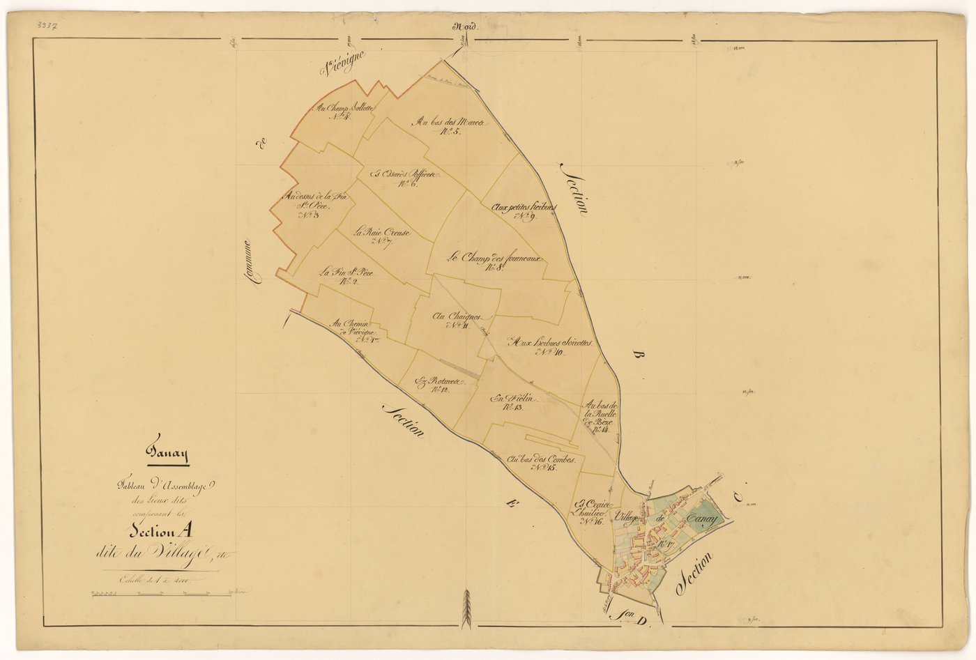 Tanay - Section A (tableau d'assemblage) - 3 P PLAN 619/2