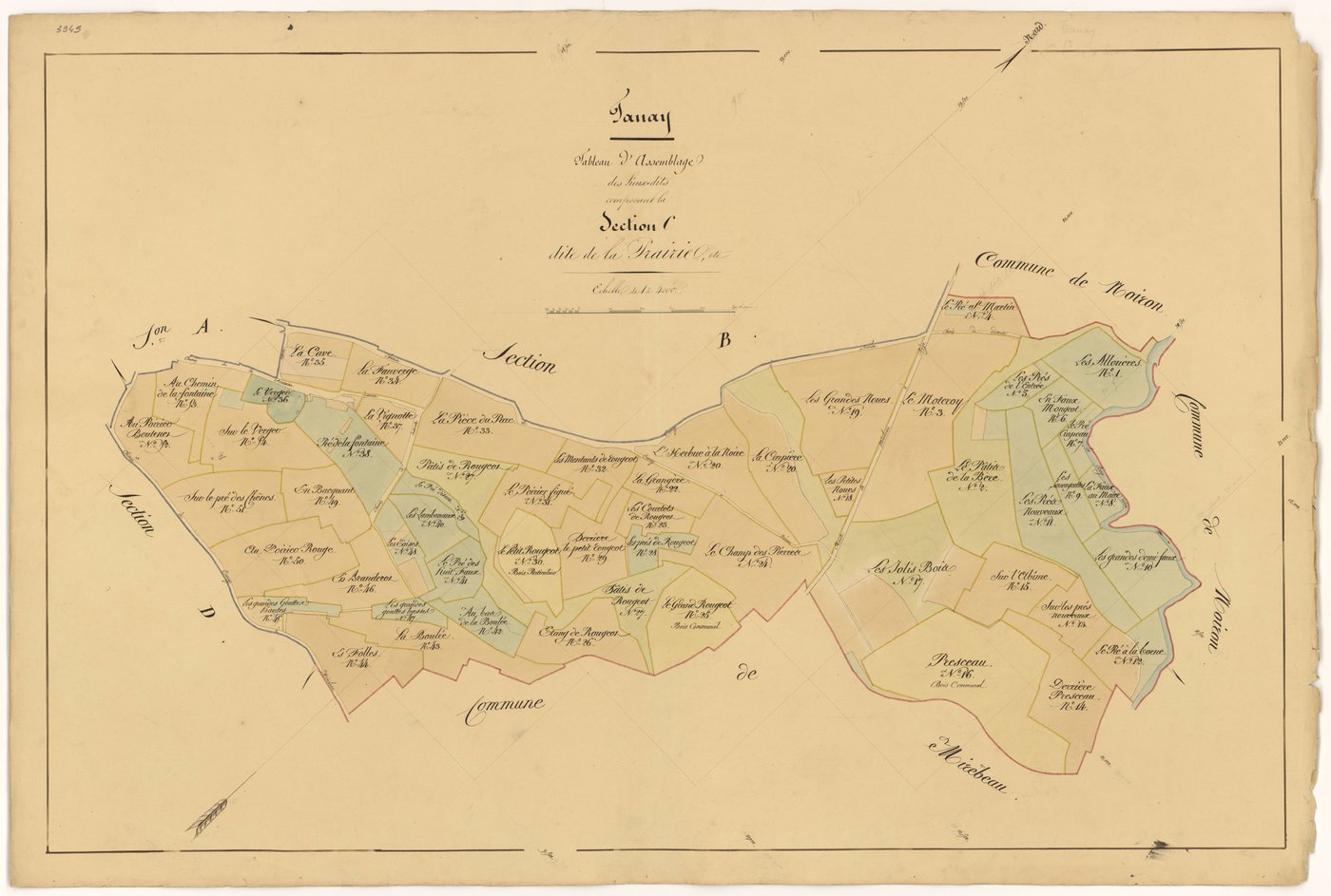 Tanay - Section C (tableau d'assemblage) - 3 P PLAN 619/10