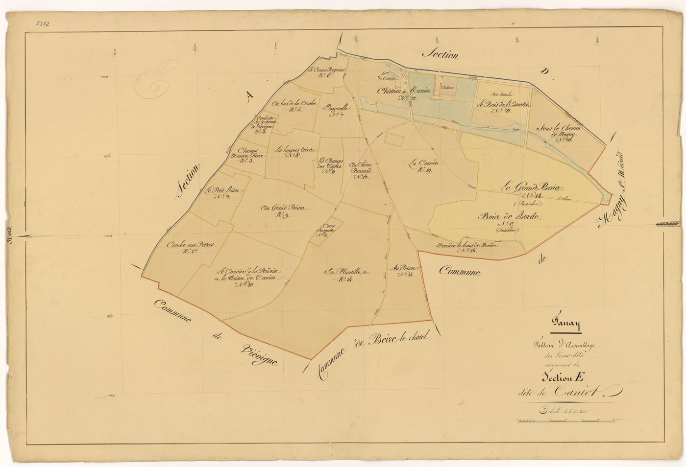Tanay - Section E (tableau d'assemblage) - 3 P PLAN 619/17