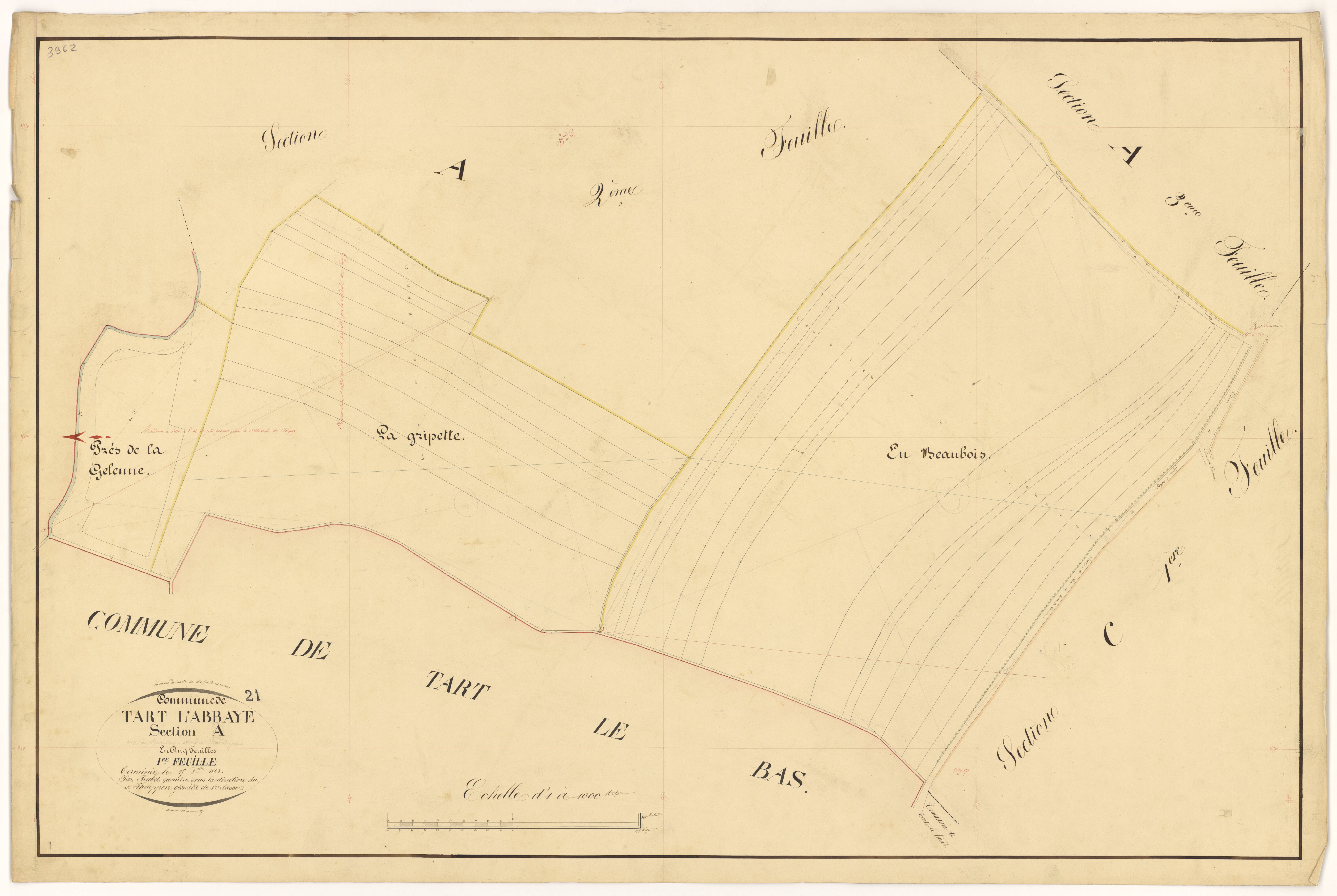Tart-l'Abbaye - Section A1 - 3 P PLAN 621/2