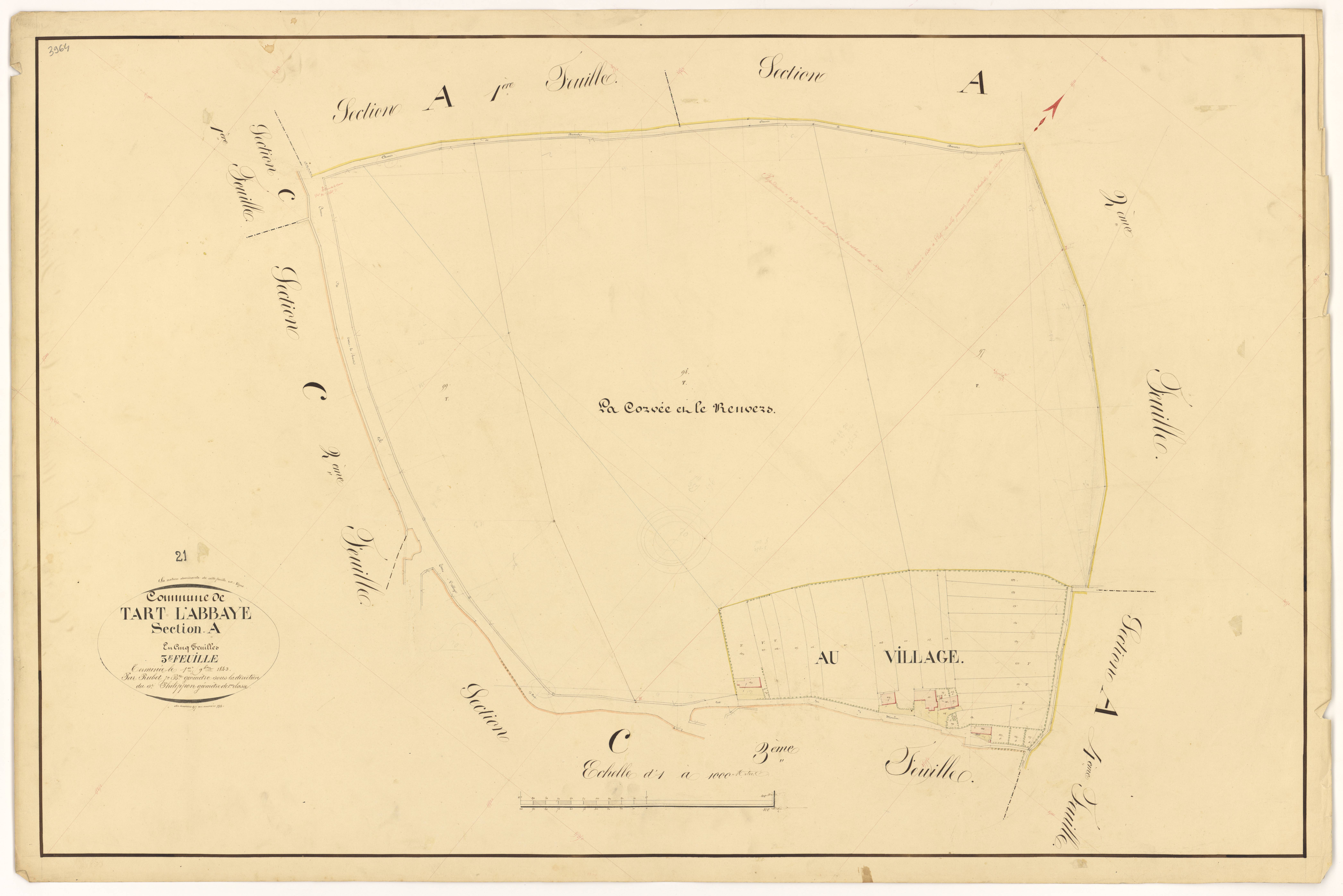 Tart-l'Abbaye - Section A3 - 3 P PLAN 621/4