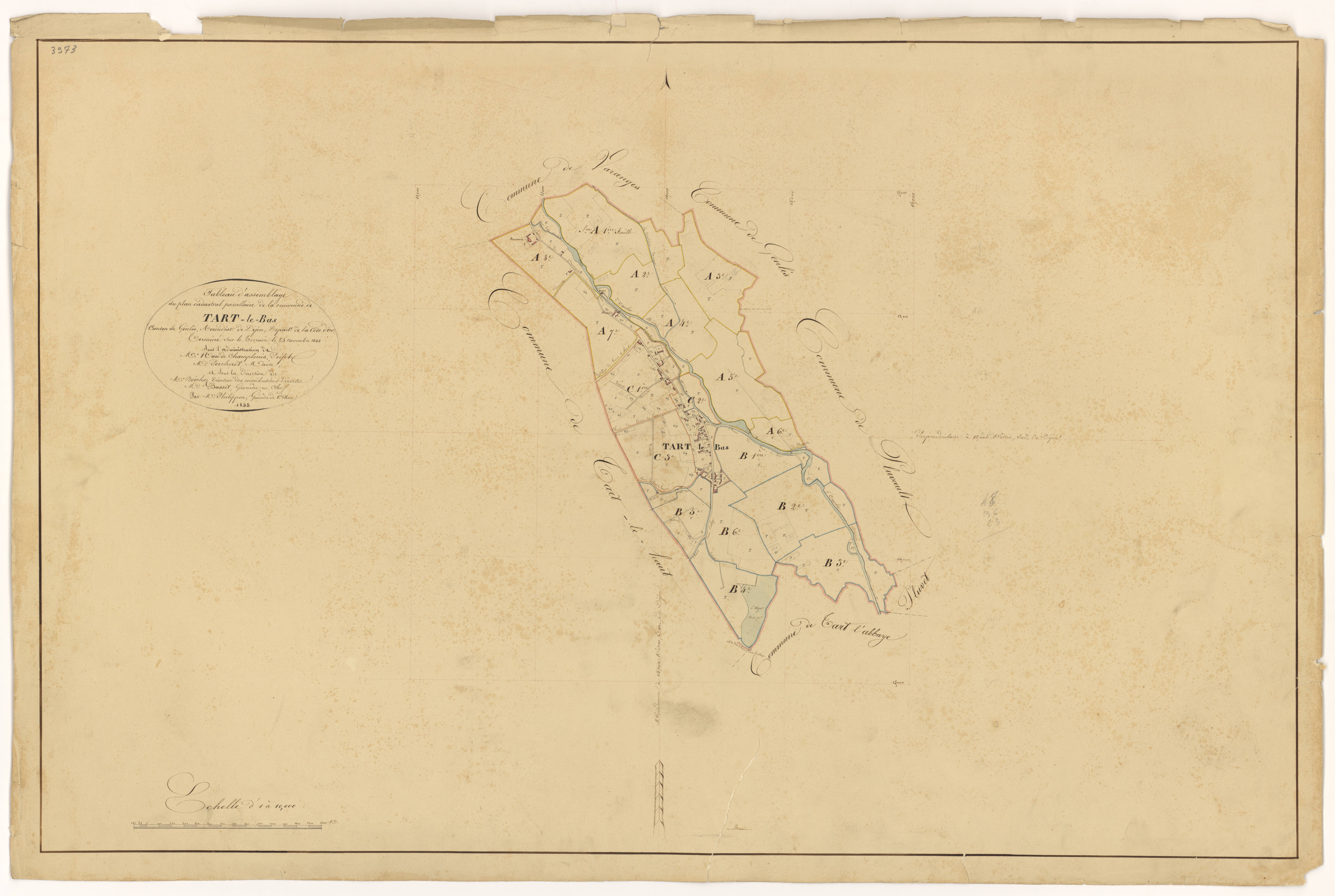 Tart-le-Bas - Tableau d'assemblage - 3 P PLAN 622/1