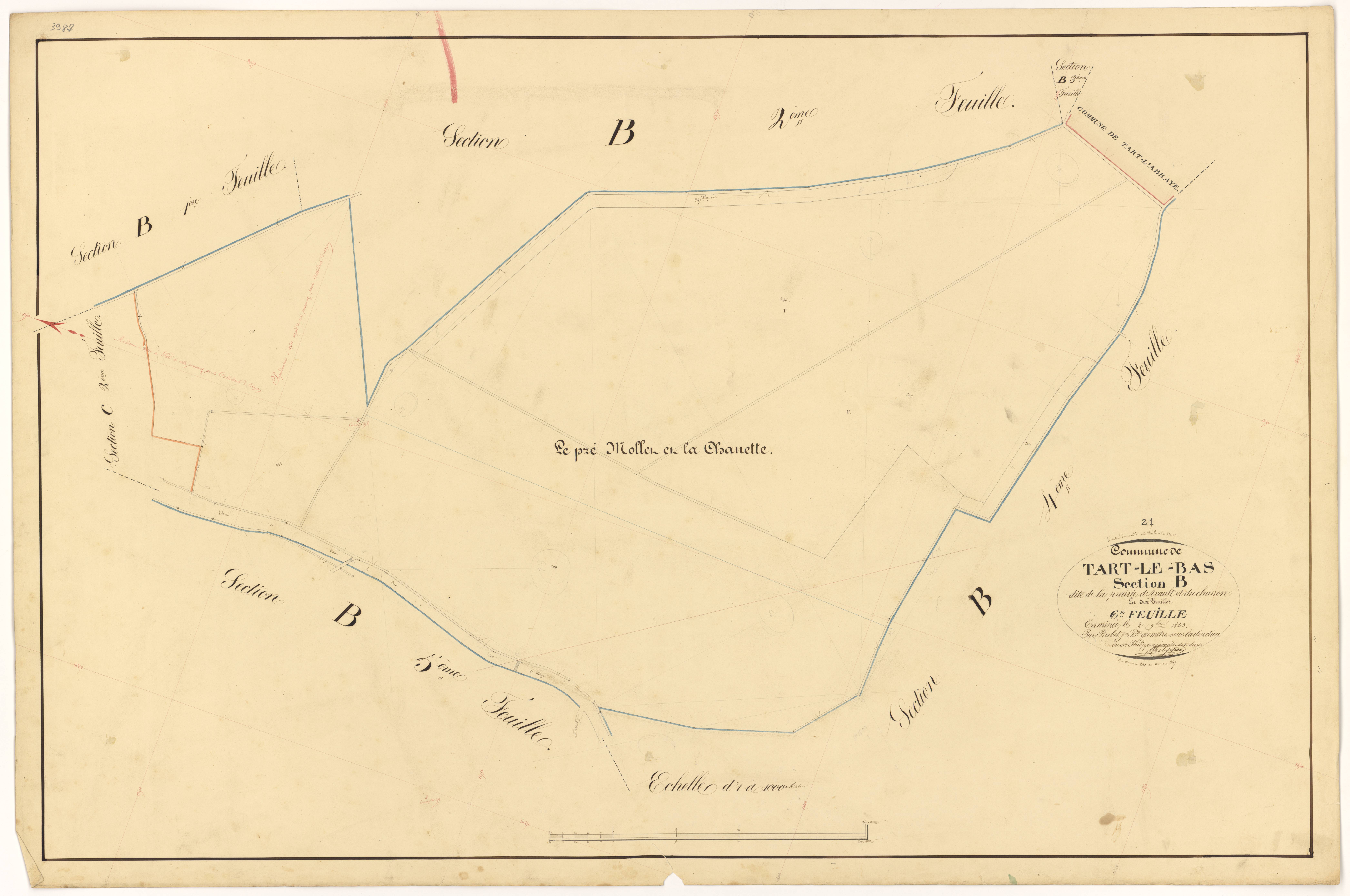 Tart-le-Bas - Section B6 - 3 P PLAN 622/15