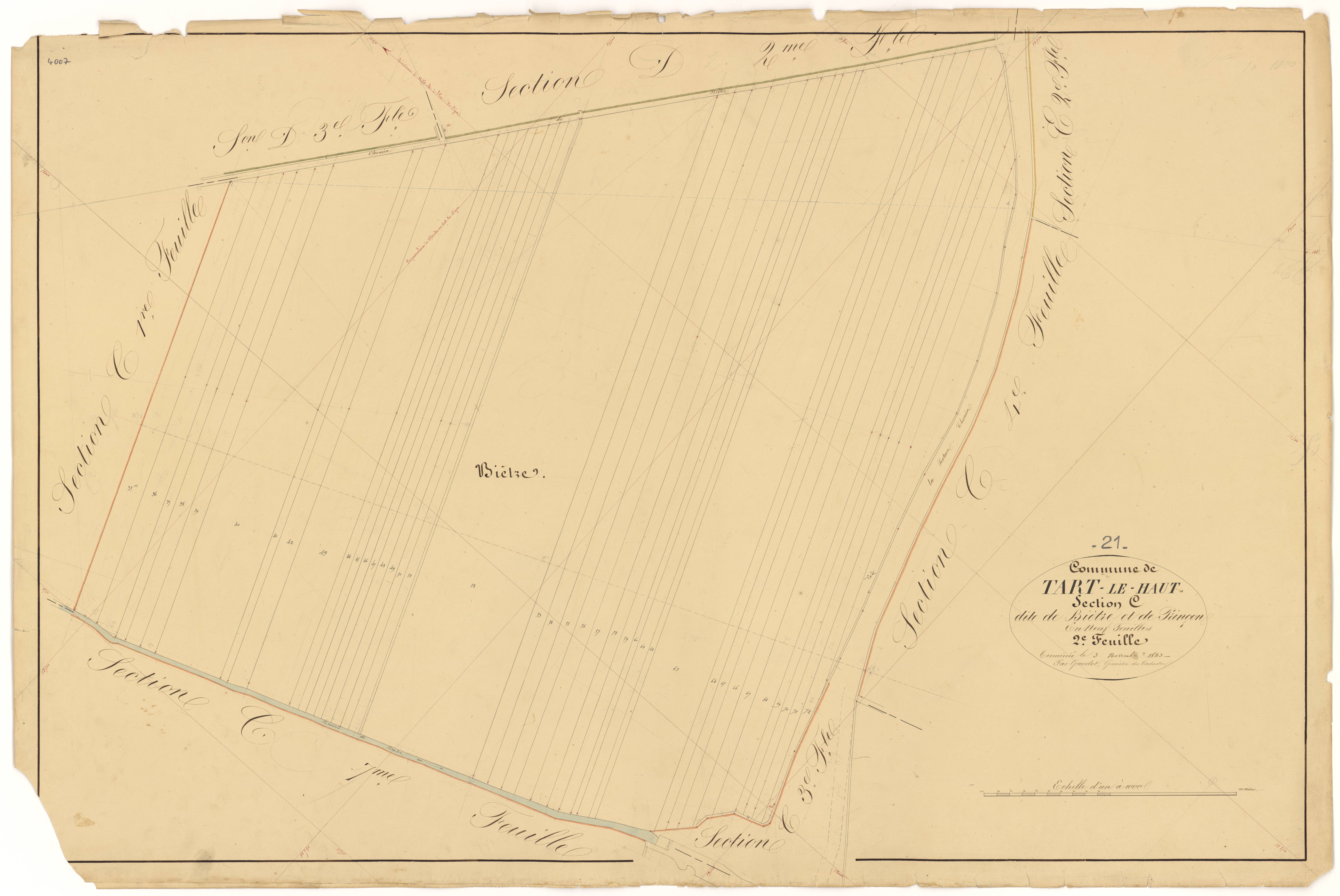Tart-le-Haut - Section C2 - 3 P PLAN 623/17