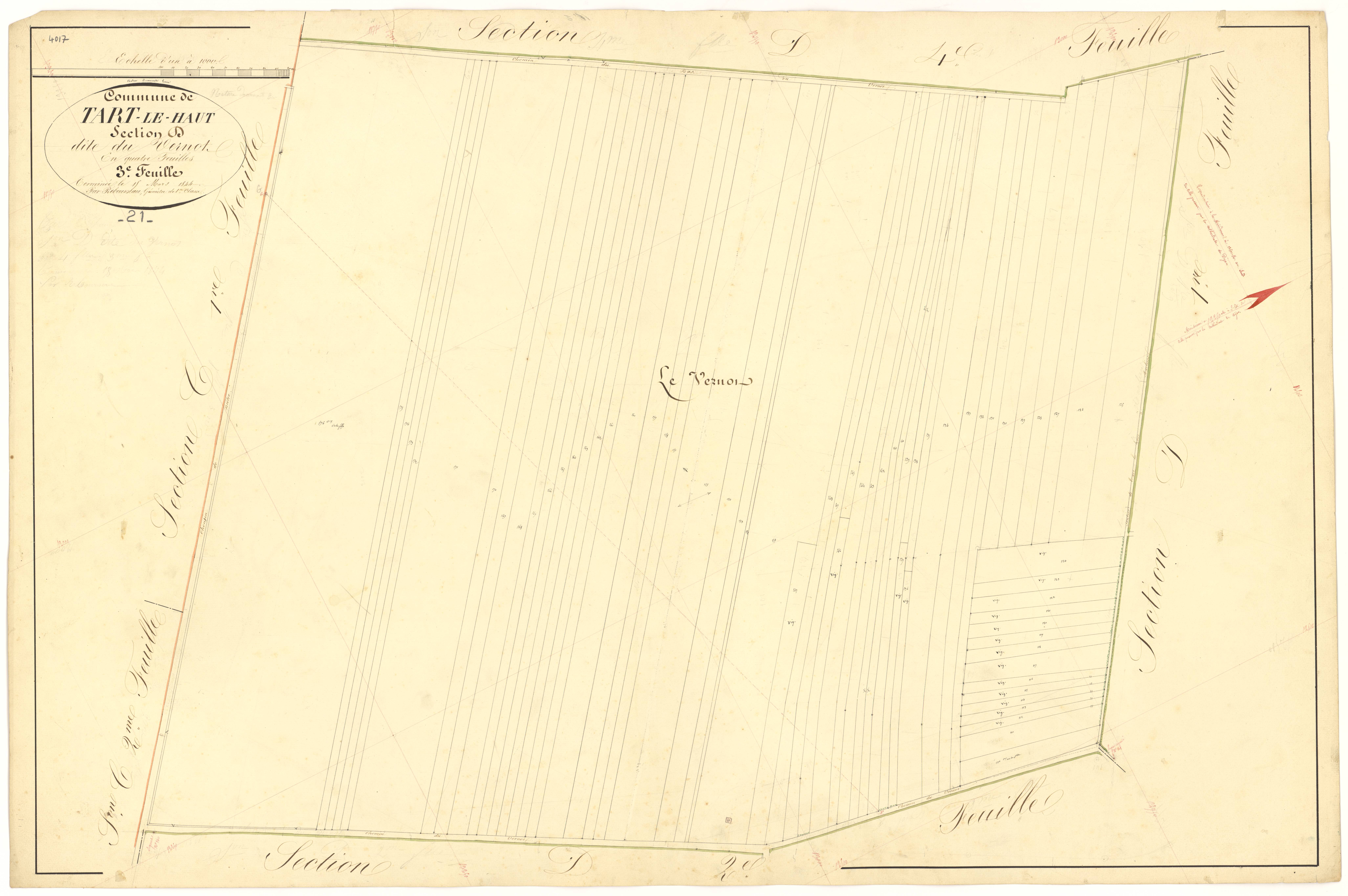 Tart-le-Haut - Section D3 - 3 P PLAN 623/27