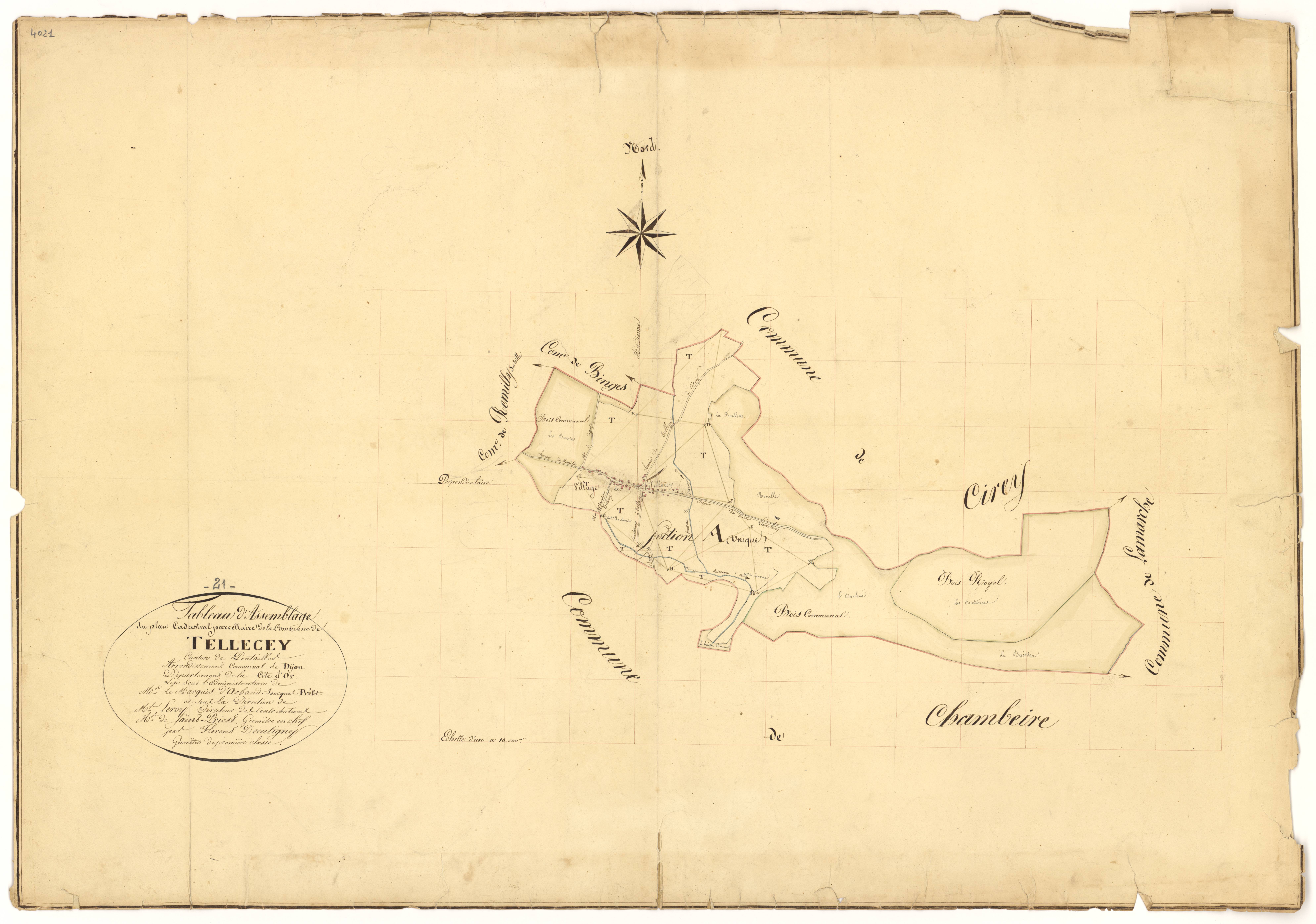 Tellecey - Tableau d'assemblage - 3 P PLAN 624/1