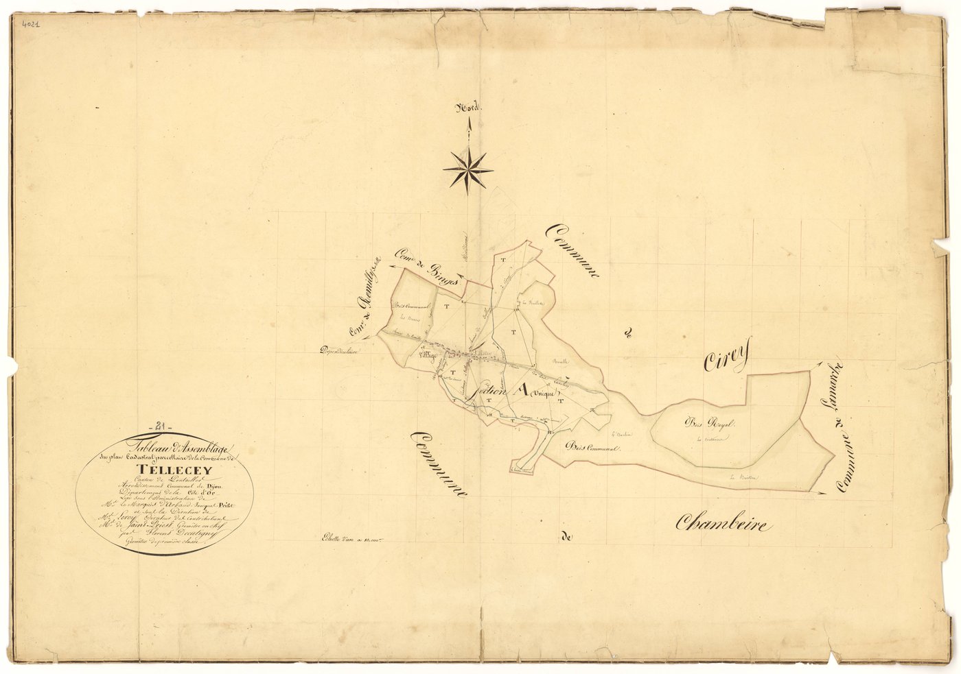 Tellecey - Tableau d'assemblage - 3 P PLAN 624/1