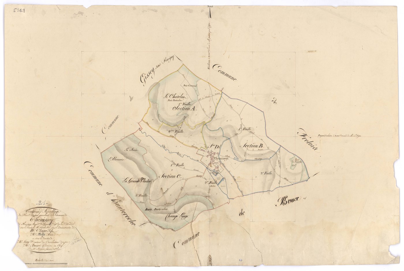 Thenissey - Tableau d'assemblage - 3 P PLAN 627/1