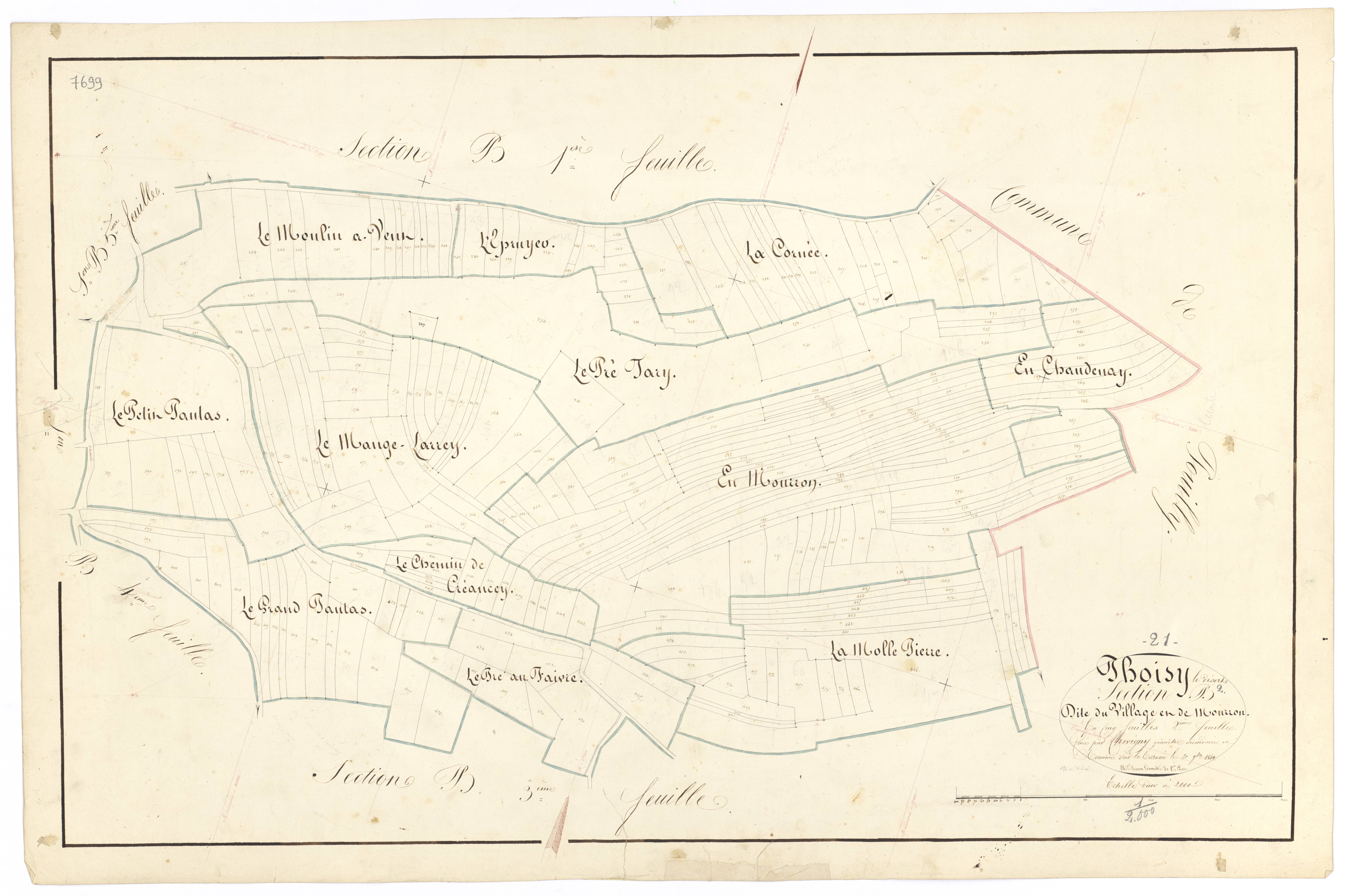 Thoisy-le-Désert - Section B2 - 3 P PLAN 630/8