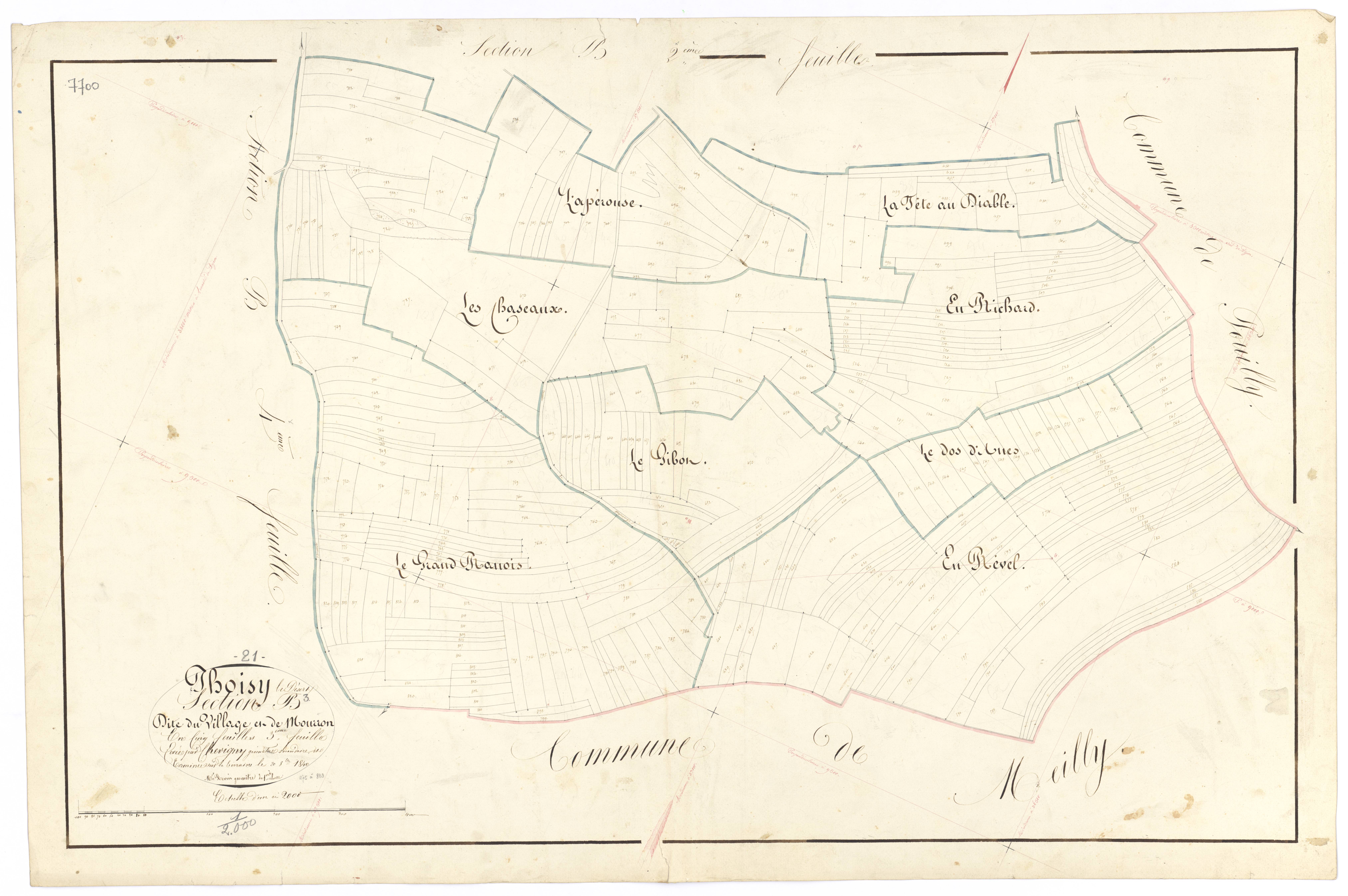 Thoisy-le-Désert - Section B3 - 3 P PLAN 630/9