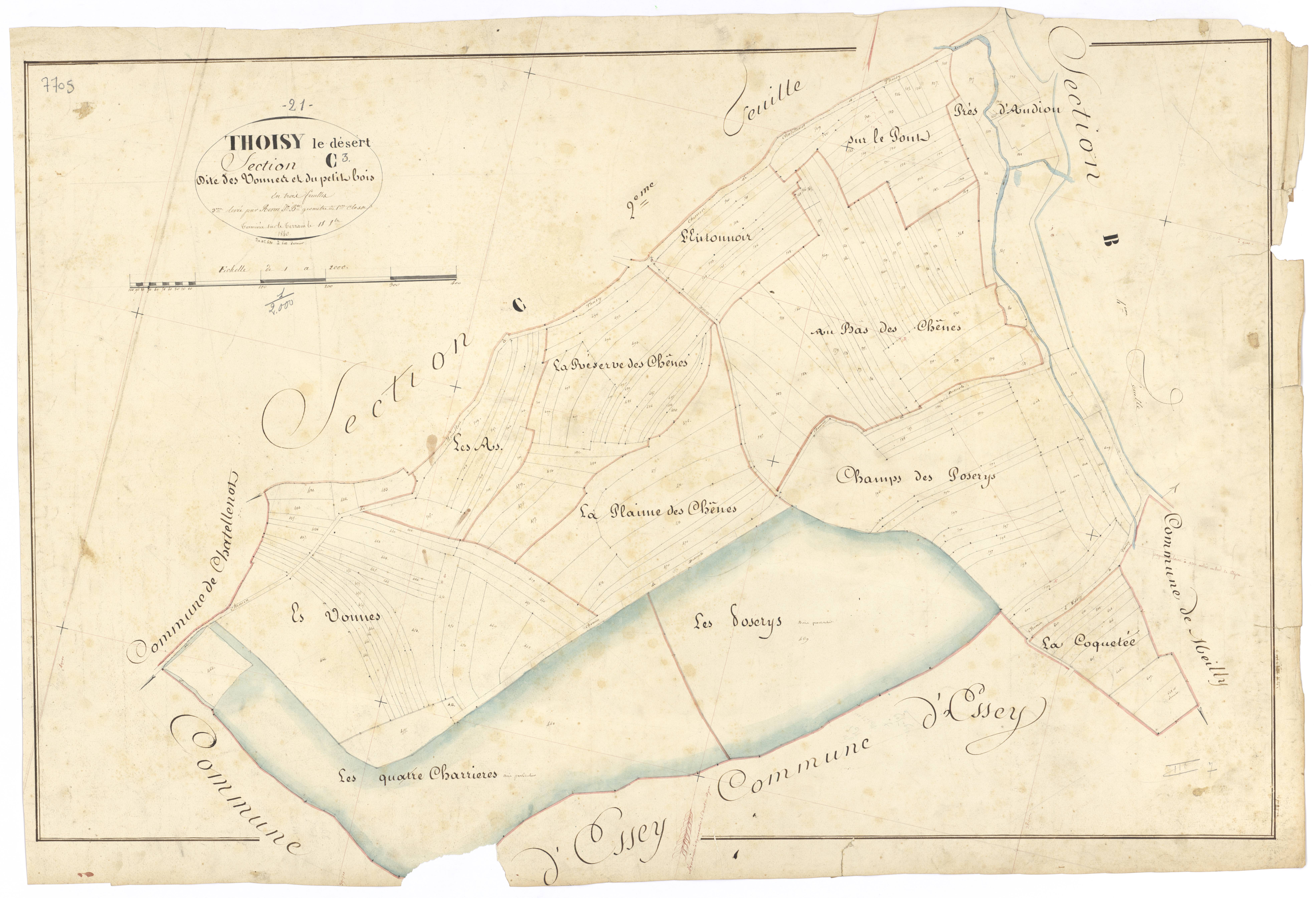 Thoisy-le-Désert - Section C3 - 3 P PLAN 630/14