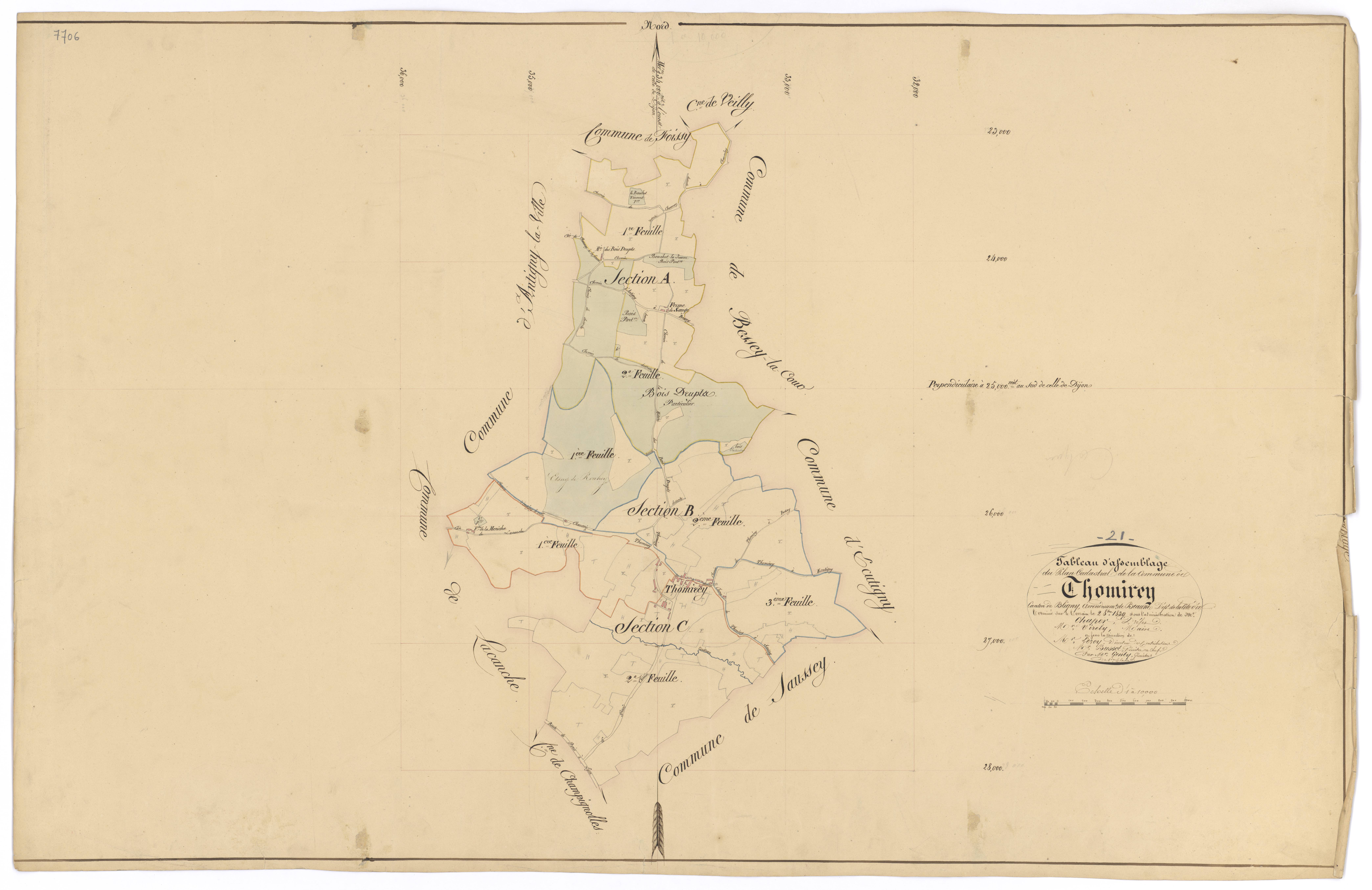 Thomirey - Tableau d'assemblage - 3 P PLAN 631/1