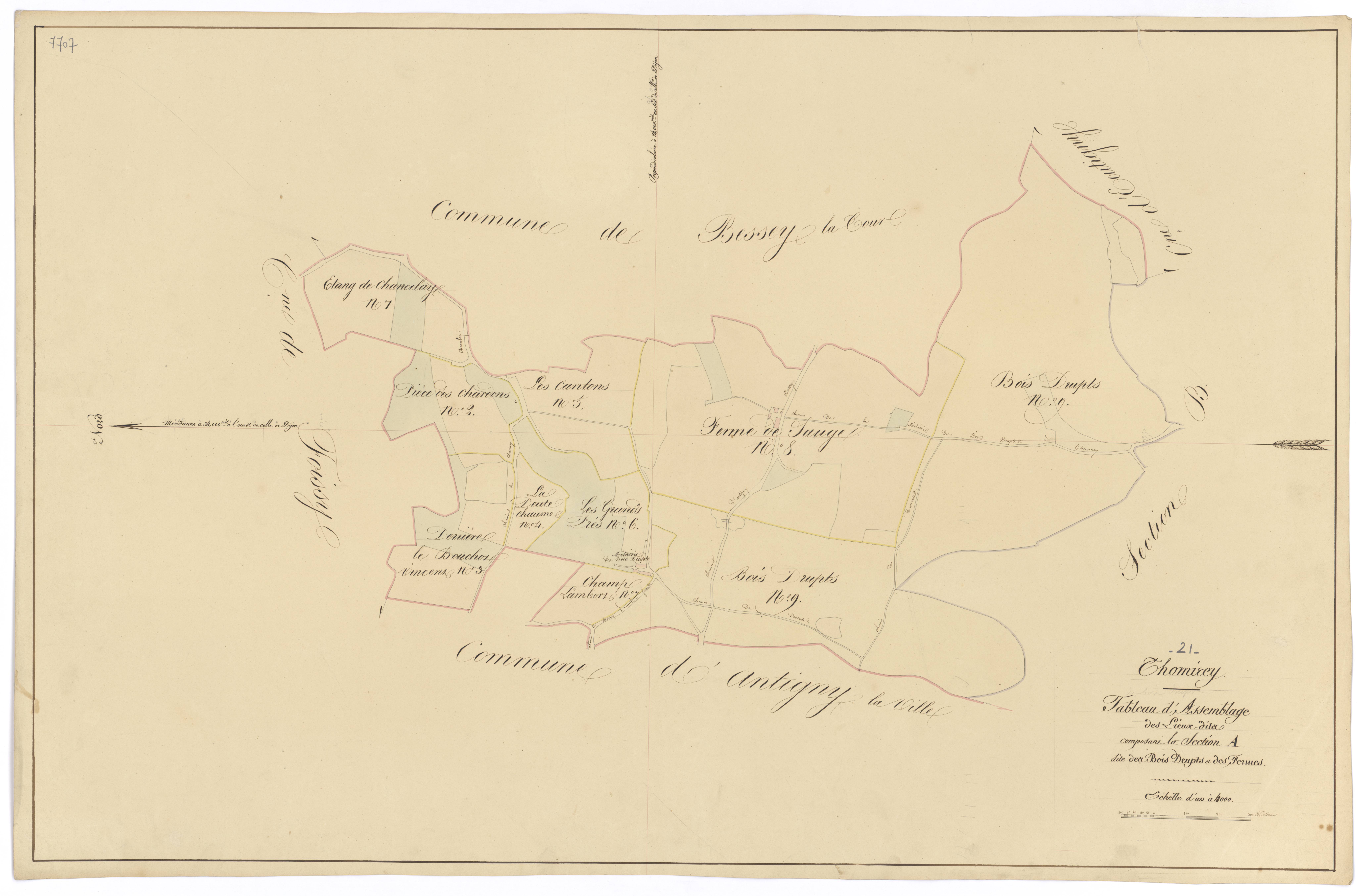 Thomirey - Section A (tableau d'assemblage) - 3 P PLAN 631/2
