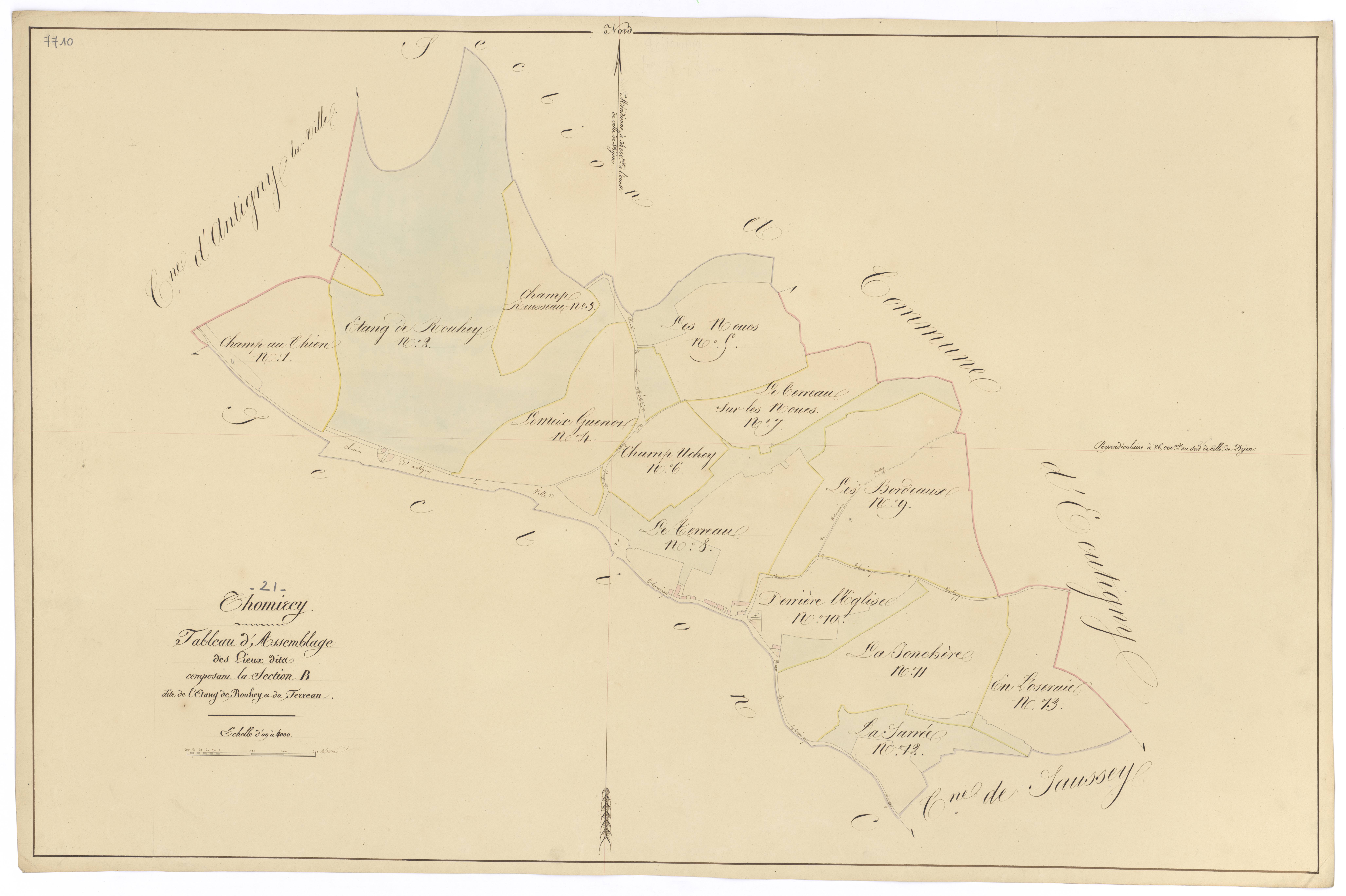 Thomirey - Section B (tableau d'assemblage) - 3 P PLAN 631/5
