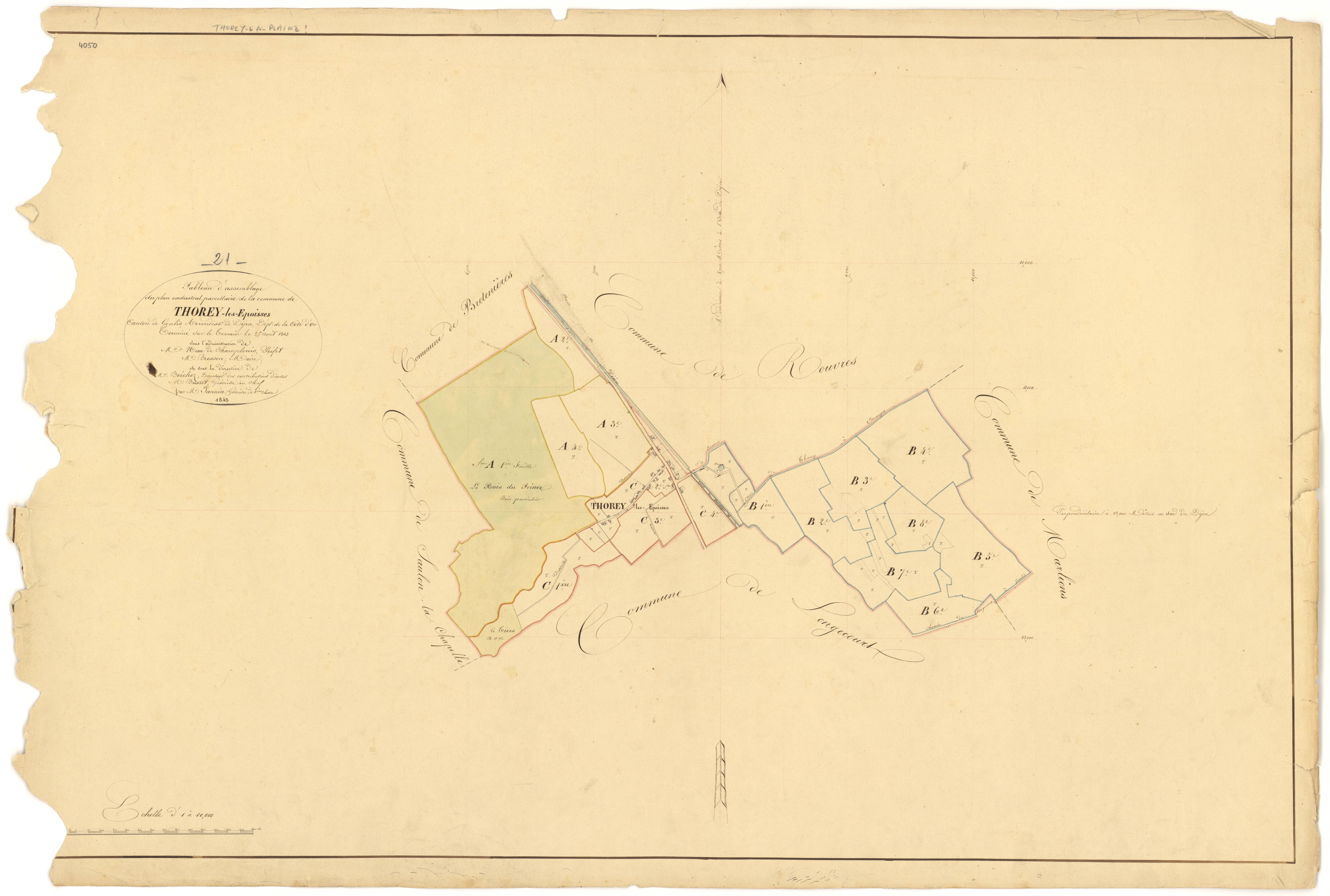 Thorey-en-Plaine - Tableau d'assemblage - 3 P PLAN 632/1