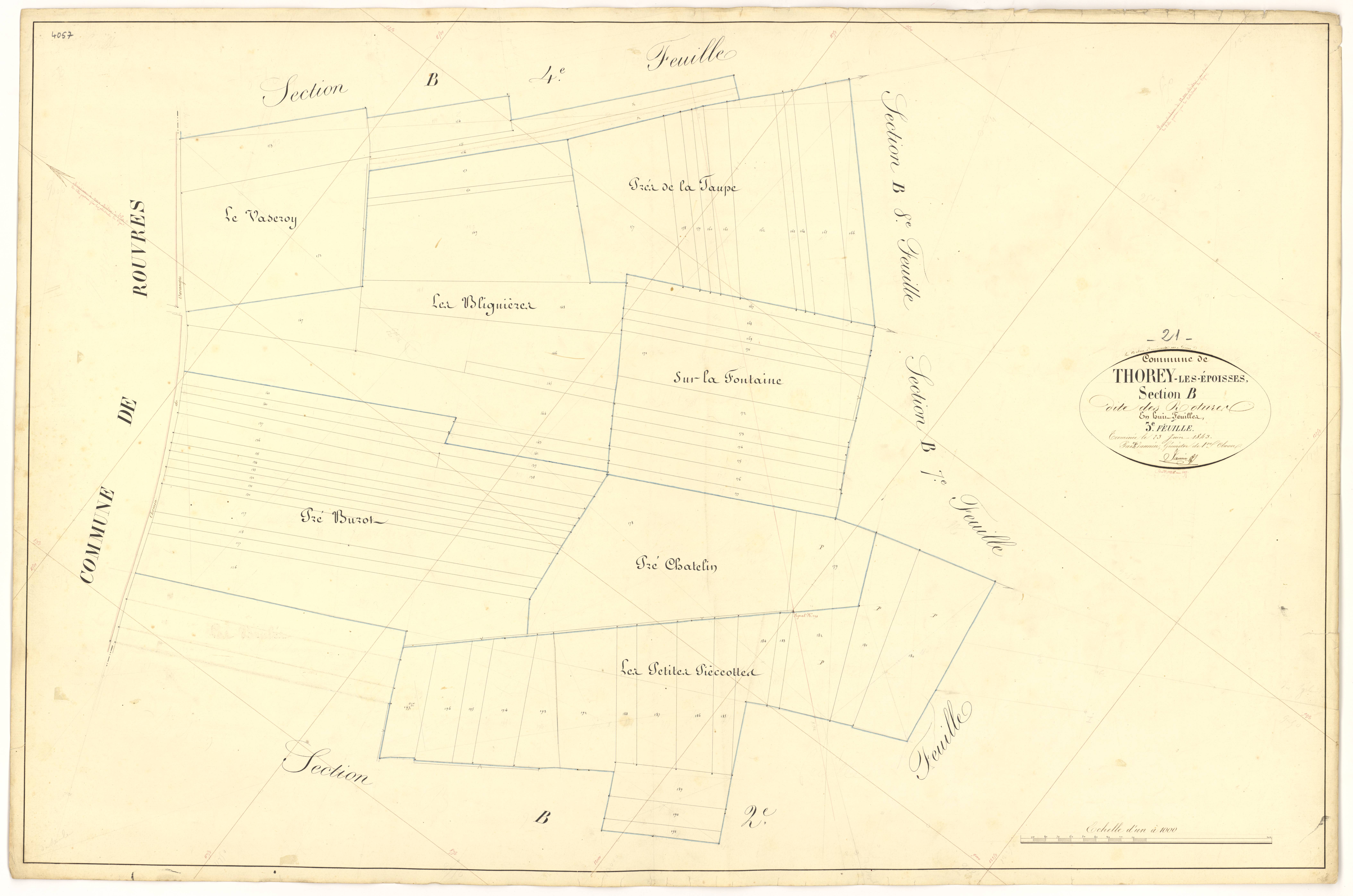 Thorey-en-Plaine - Section B3 - 3 P PLAN 632/8