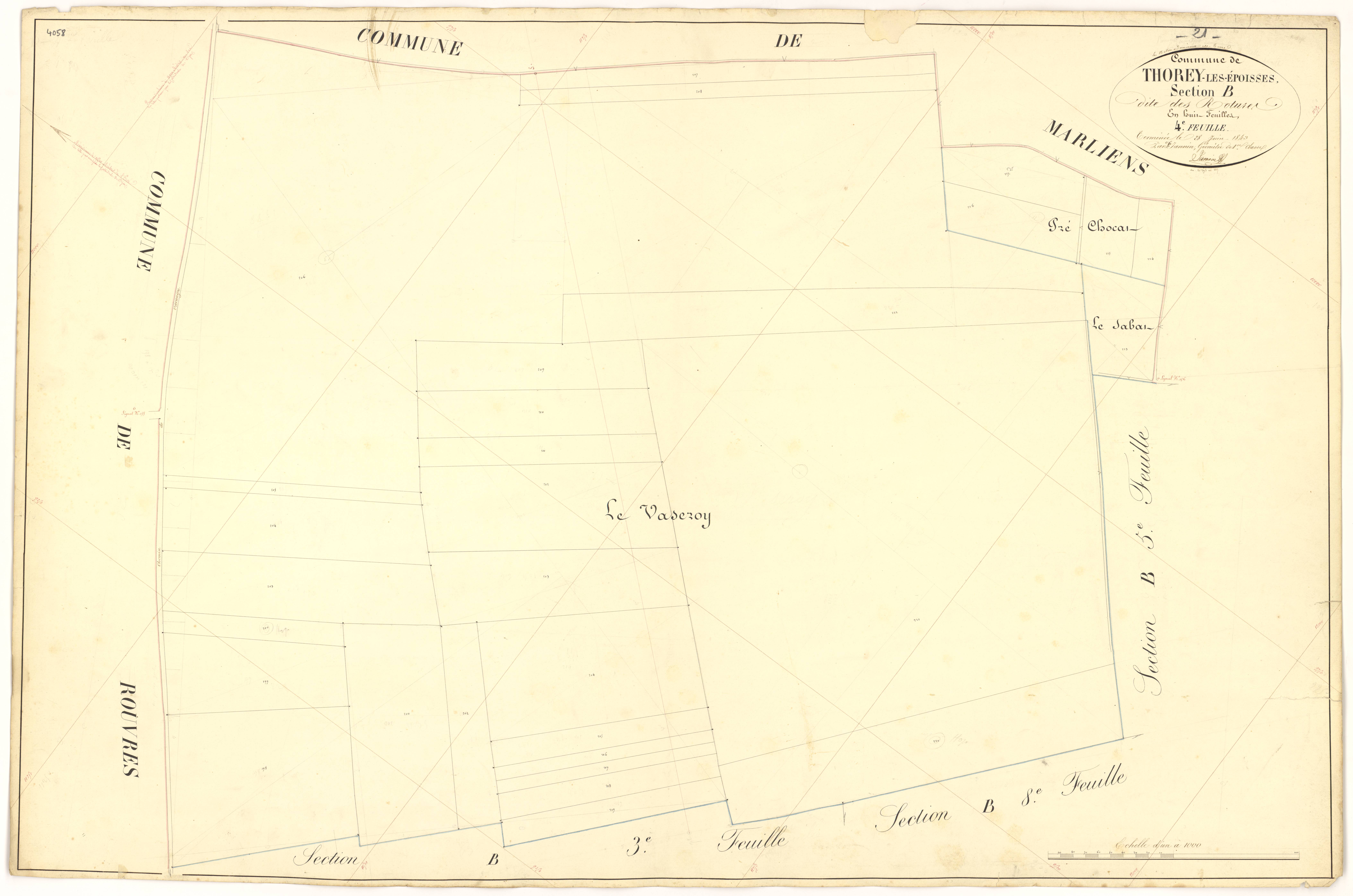 Thorey-en-Plaine - Section B4 - 3 P PLAN 632/9