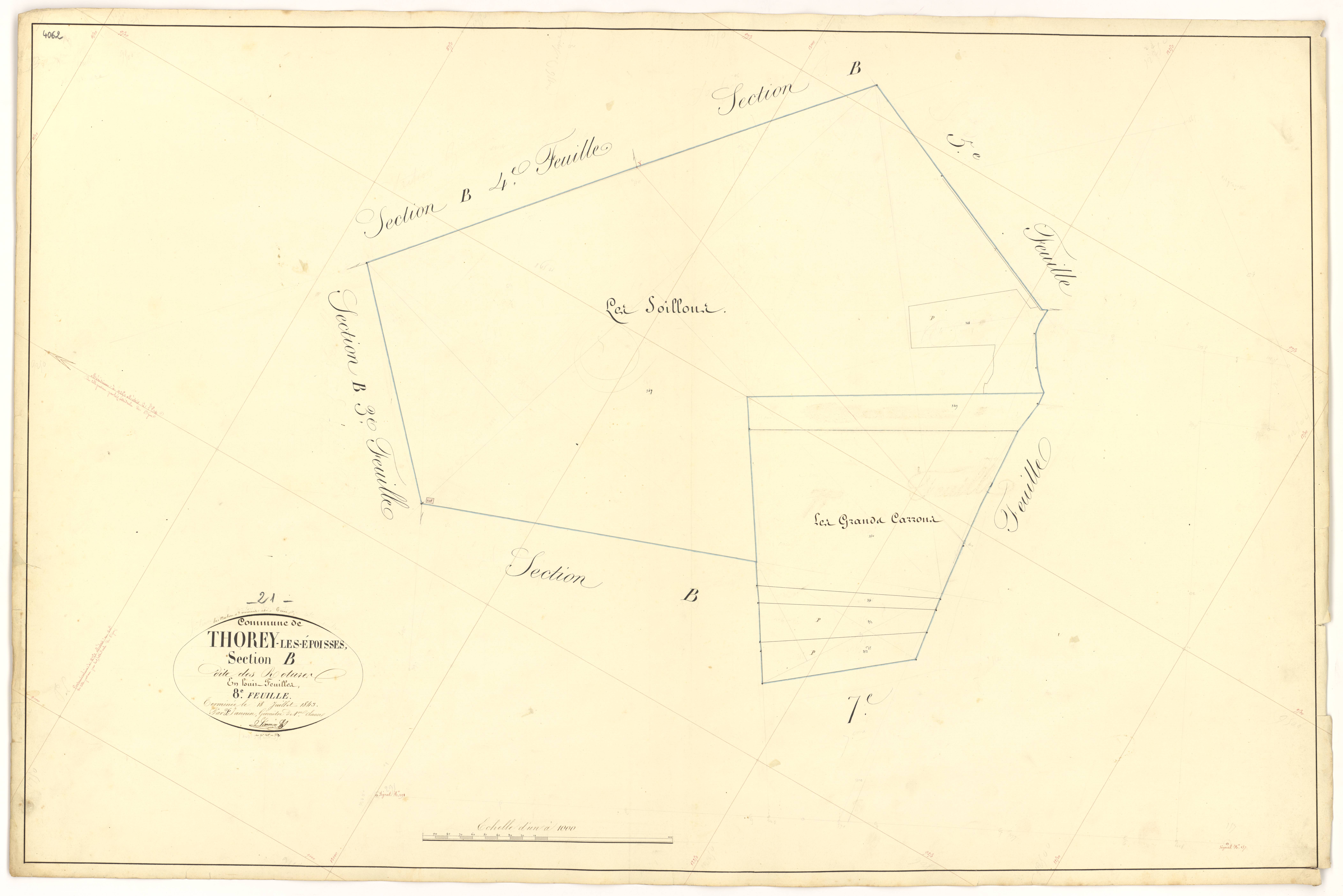 Thorey-en-Plaine - Section B8 - 3 P PLAN 632/13
