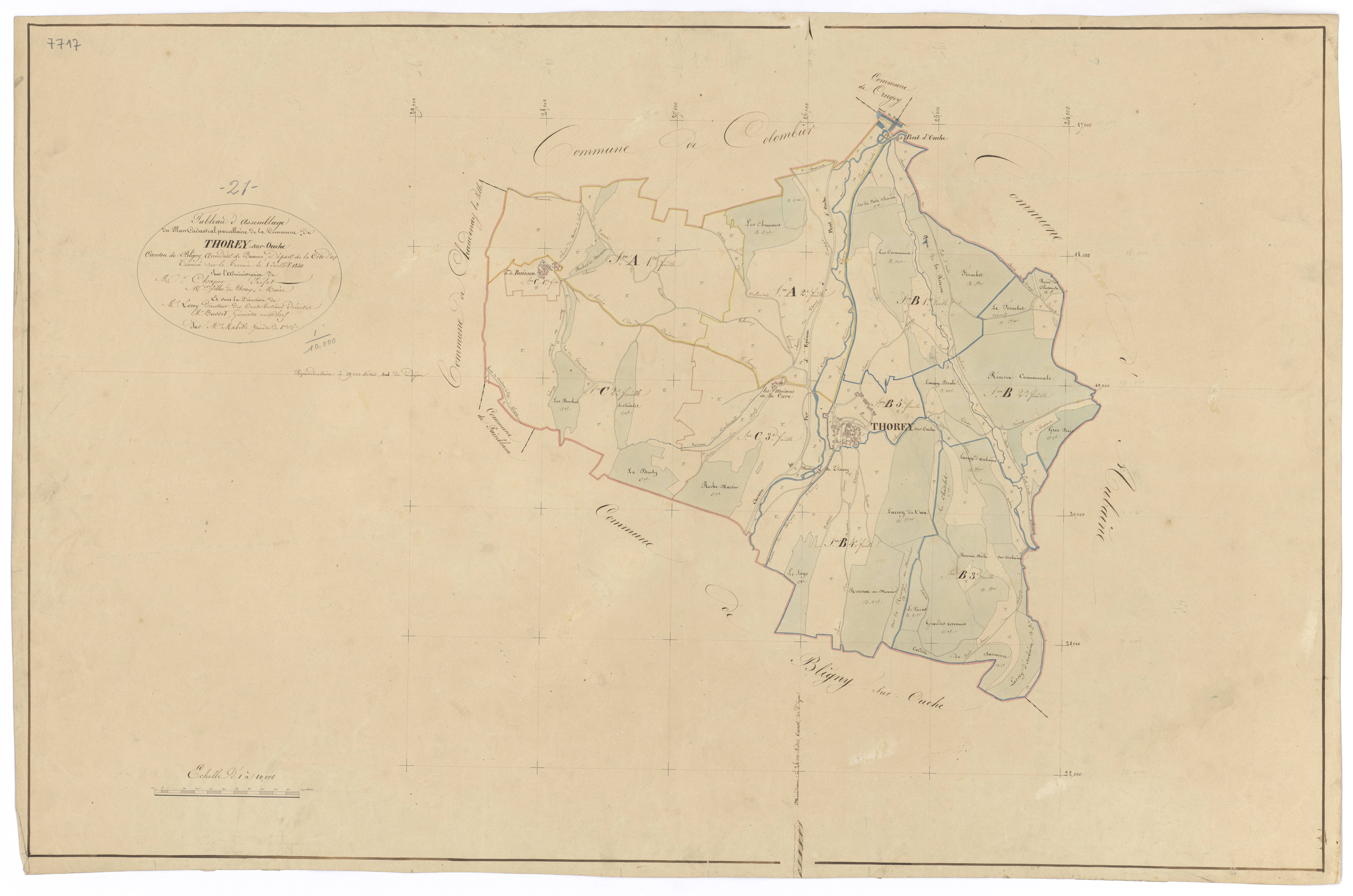 Thorey-sur-Ouche - Tableau d'assemblage - 3 P PLAN 634/1