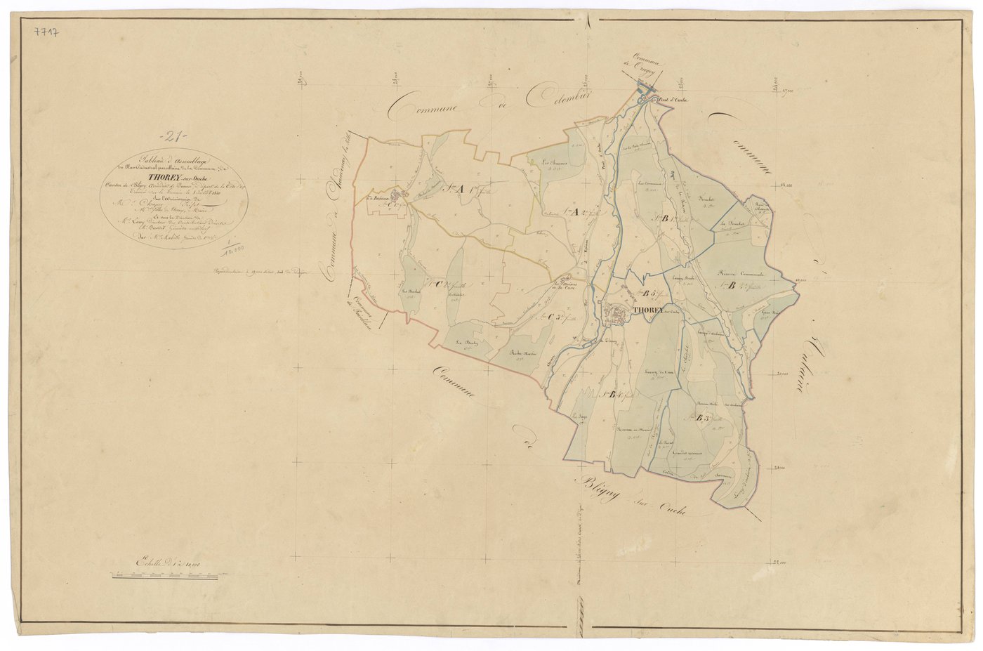 Thorey-sur-Ouche - Tableau d'assemblage - 3 P PLAN 634/1