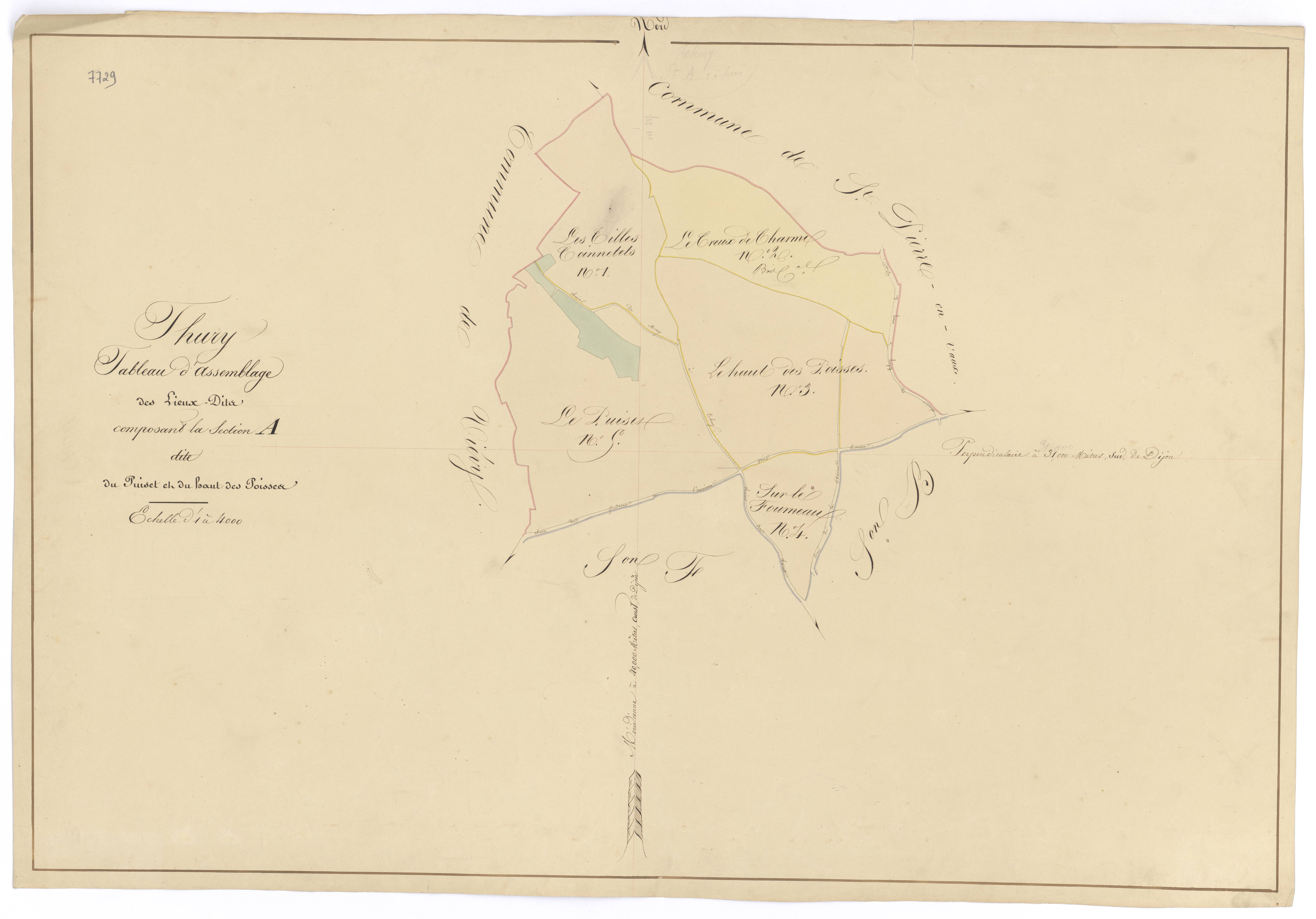 Thury - Section A (tableau d'assemblage) - 3 P PLAN 636/2
